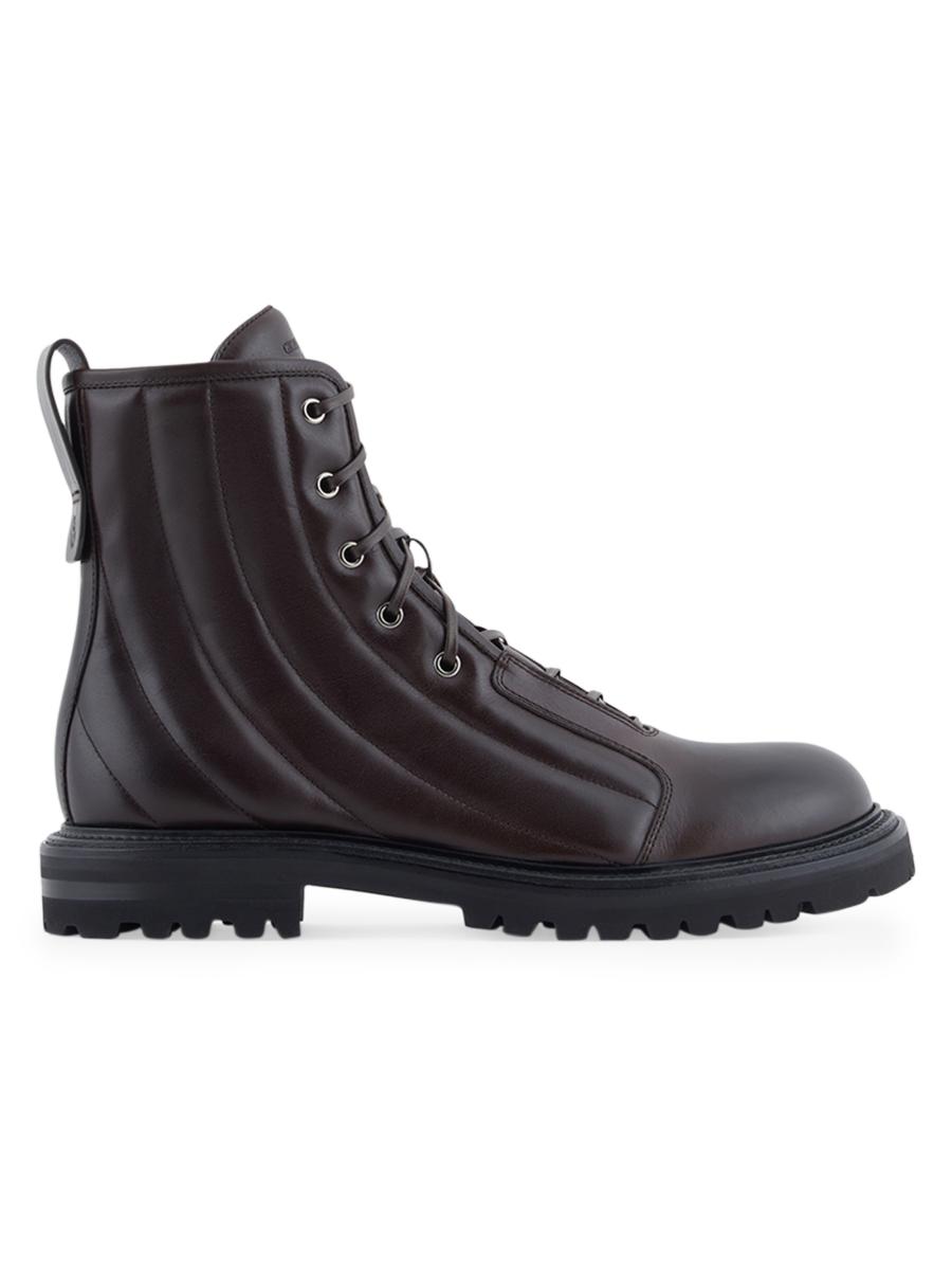 Giorgio Armani Quilted Leather Combat Boots | Saks Fifth Avenue