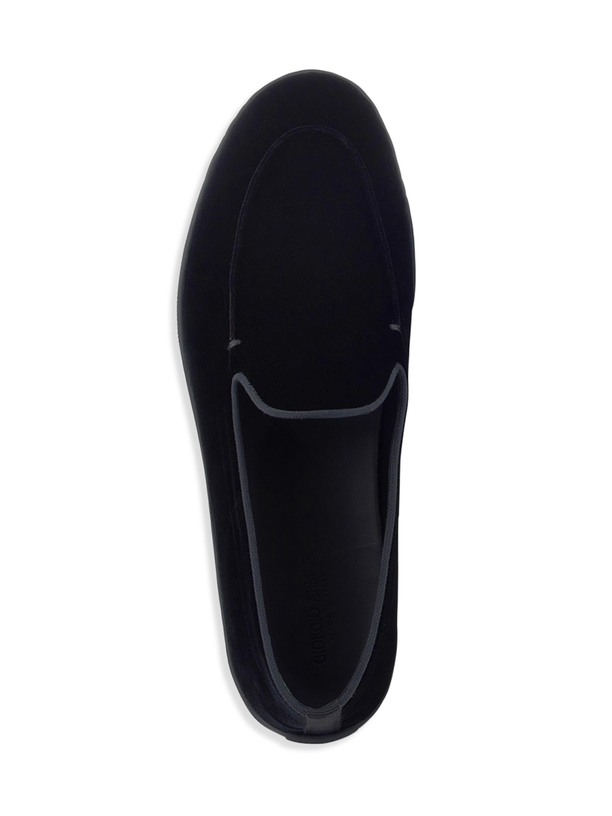 Giorgio Armani Velvet Rubber-Sole Loafers | Saks Fifth Avenue