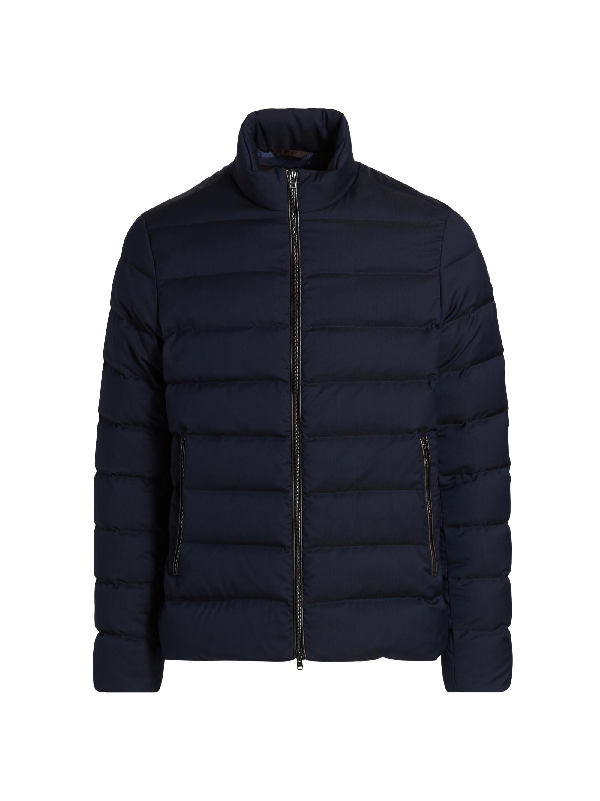 Herno Men's Wool-Blend Puffer Jacket - Blue Navy