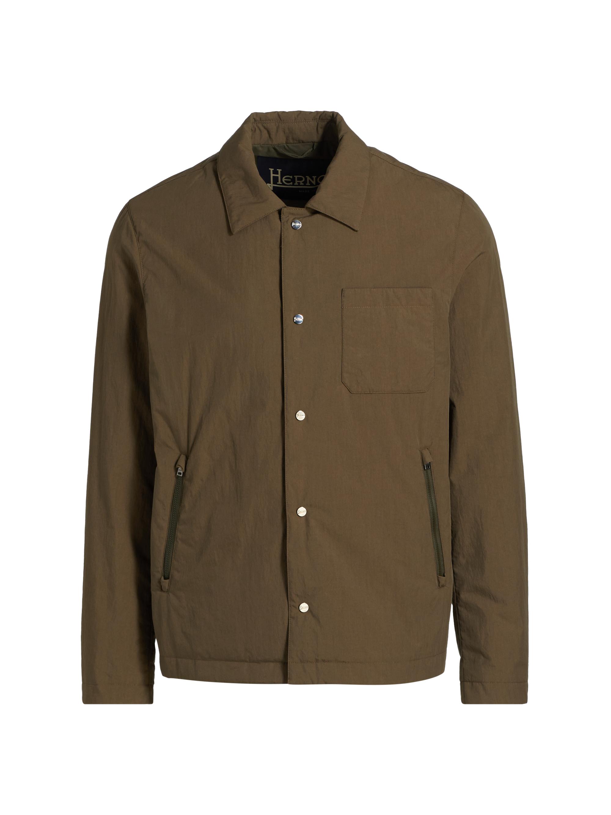 Herno Men's Crinkle Cotton-Blend Shirt Jacket - Cammello