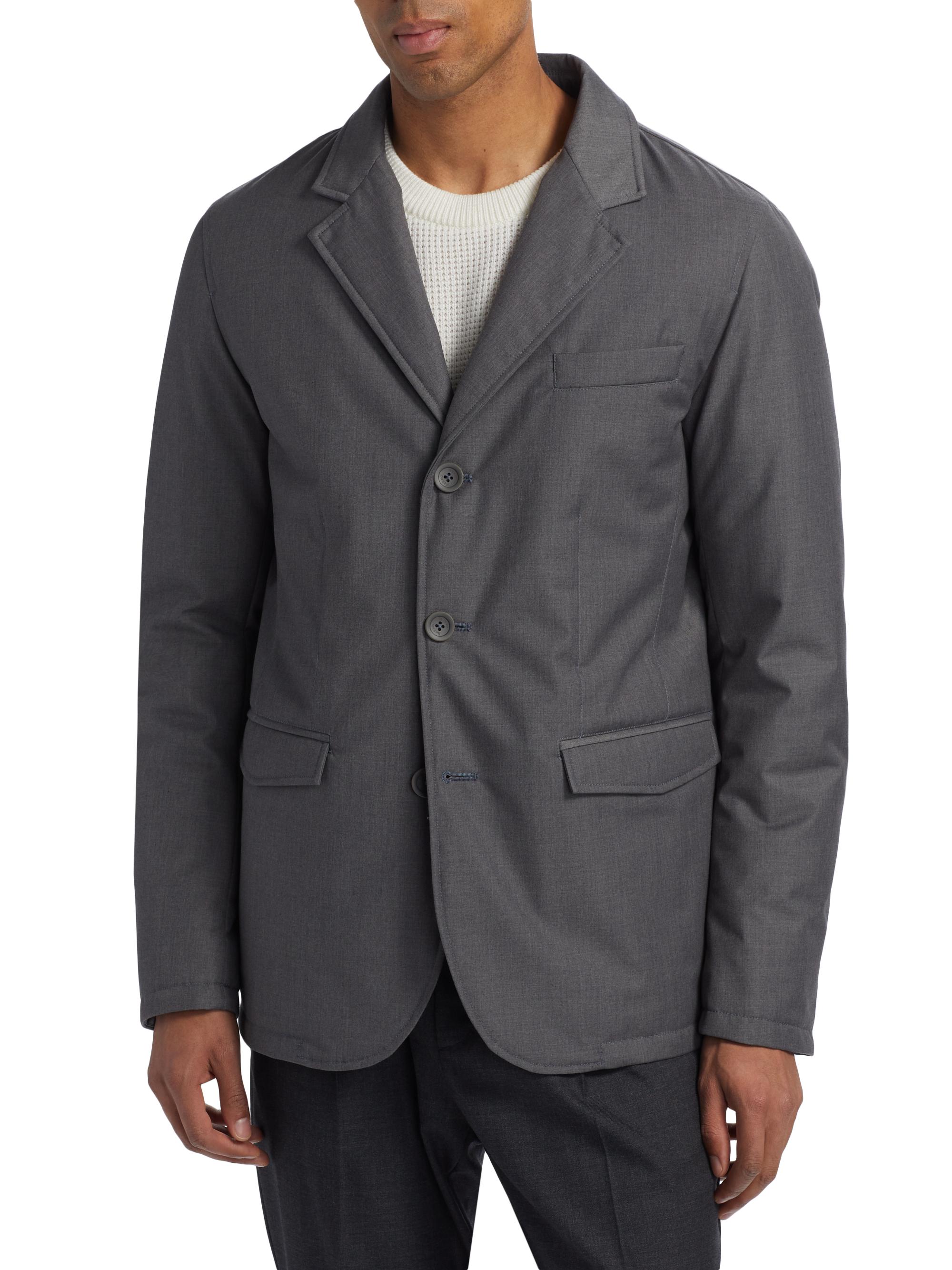 HERNO♡イタリア製ダークグレーのジャケット Herno Notch Lapel Solid Down Blazer | Saks Fifth Avenue