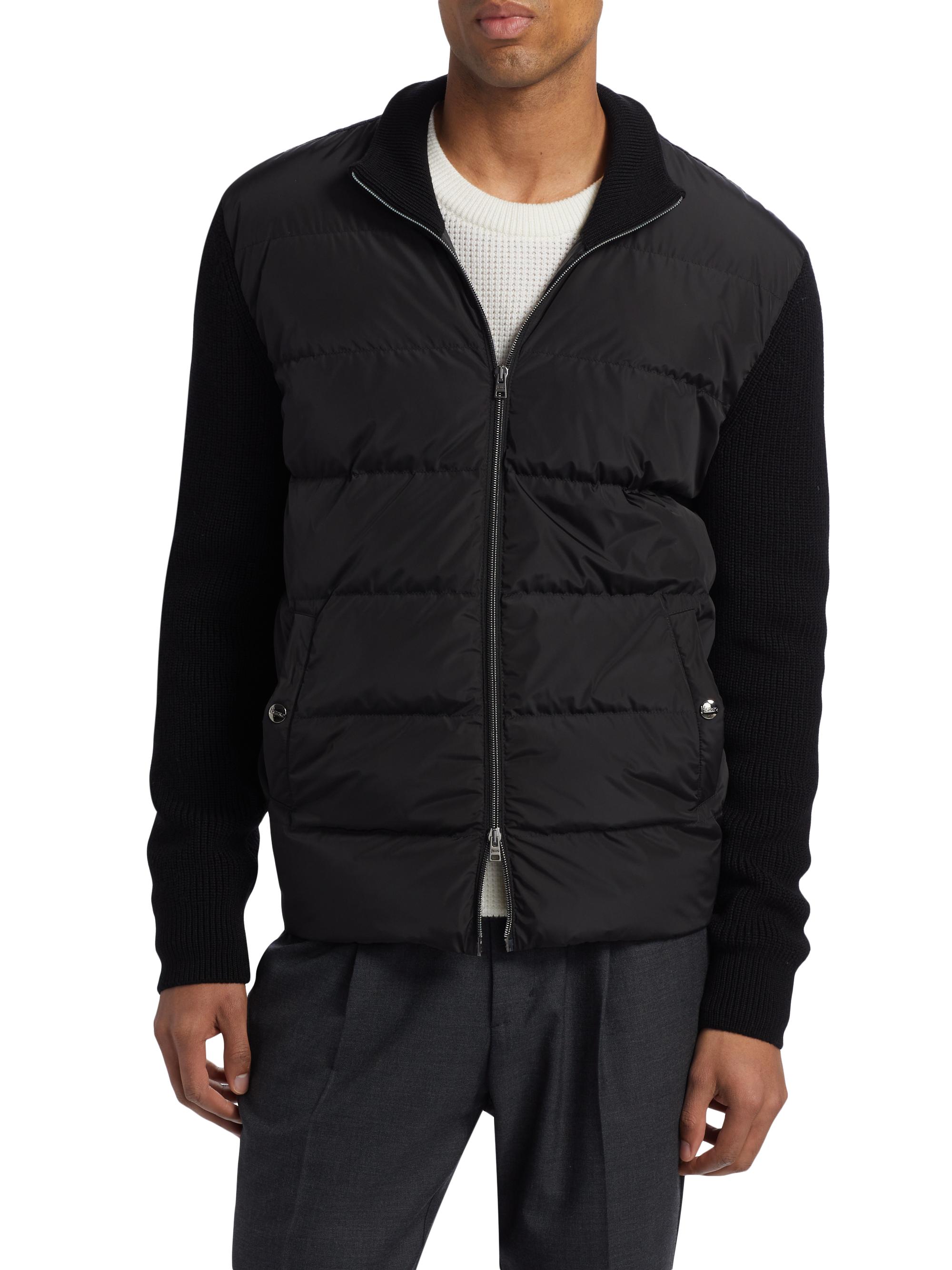 Herno Functional Wardrobe Nylon Quilted Zip Jacket With Knit