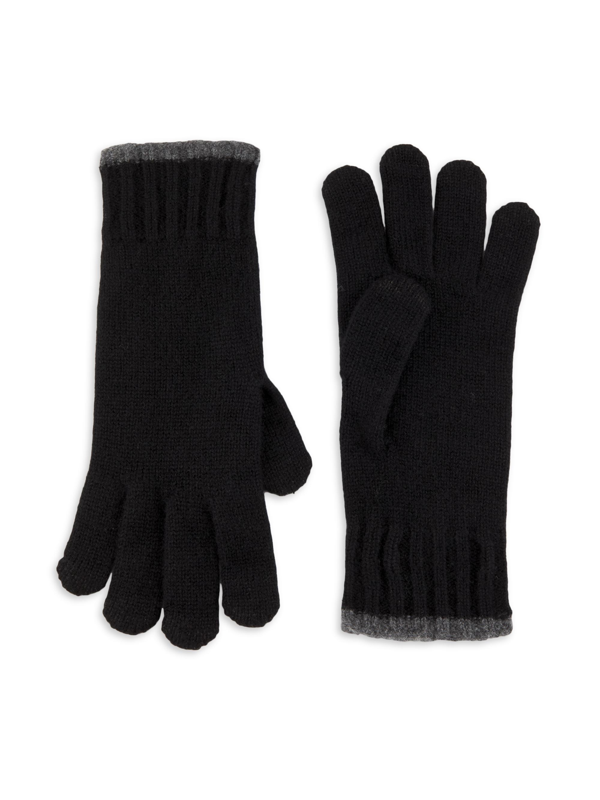 Saks Fifth Avenue Men's Tipped Cashmere Tech Touch Gloves - Navy Camel