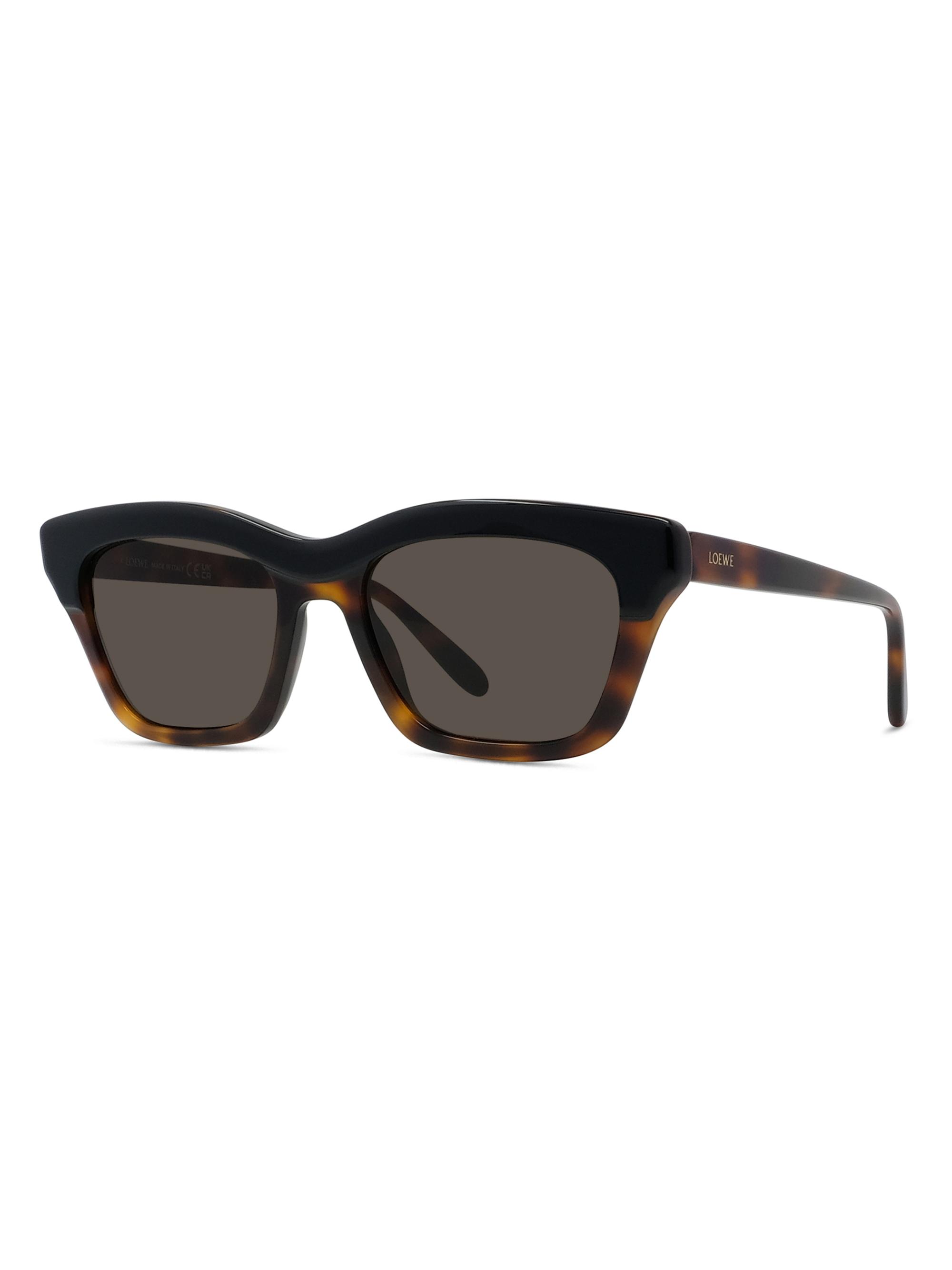 LOEWE Women's Slim 53MM Geometric Sunglasses - Dark Havana Brown