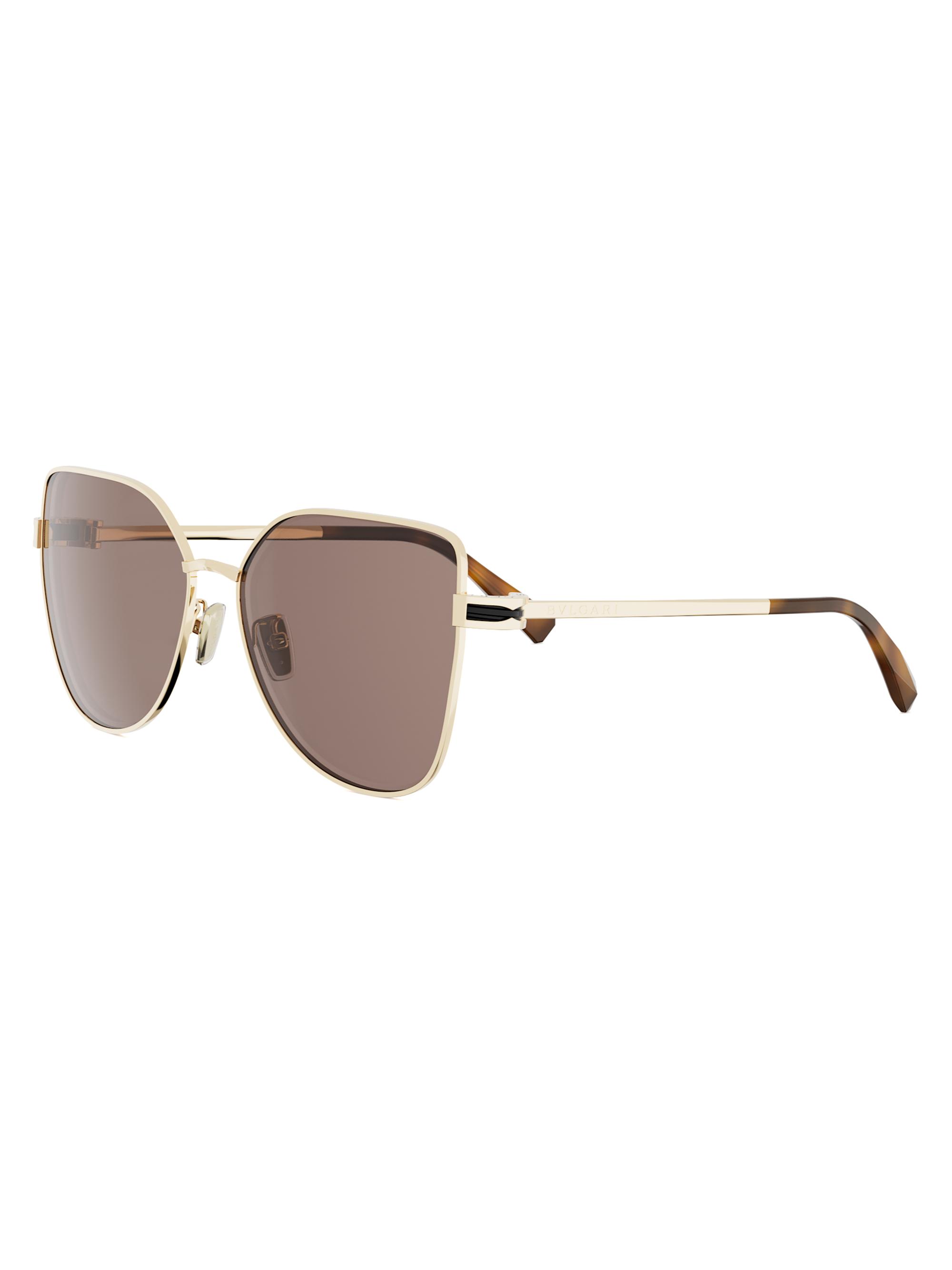 BVLGARI Women's B. Zero1 57MM Square Sunglasses - Goldother Brown