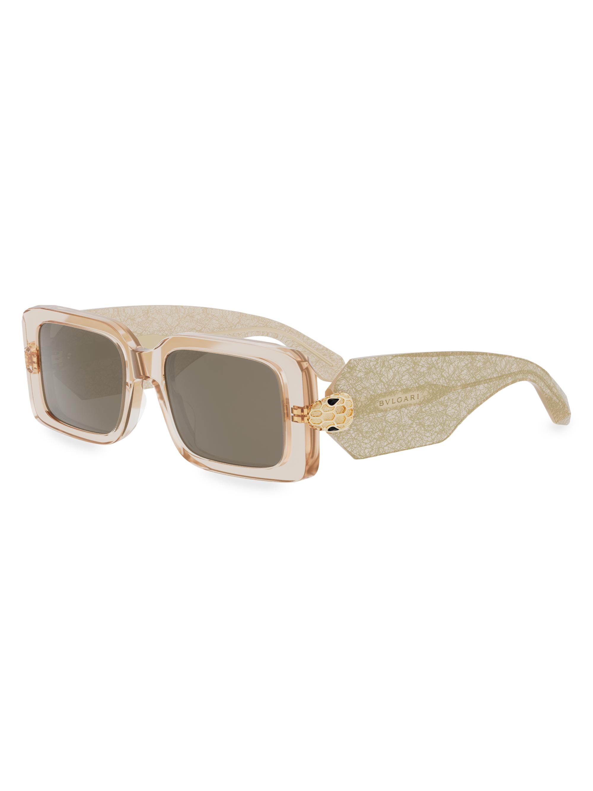 BVLGARI Women's Serpenti Forever 53MM Rectangular Sunglasses - Gold Brown