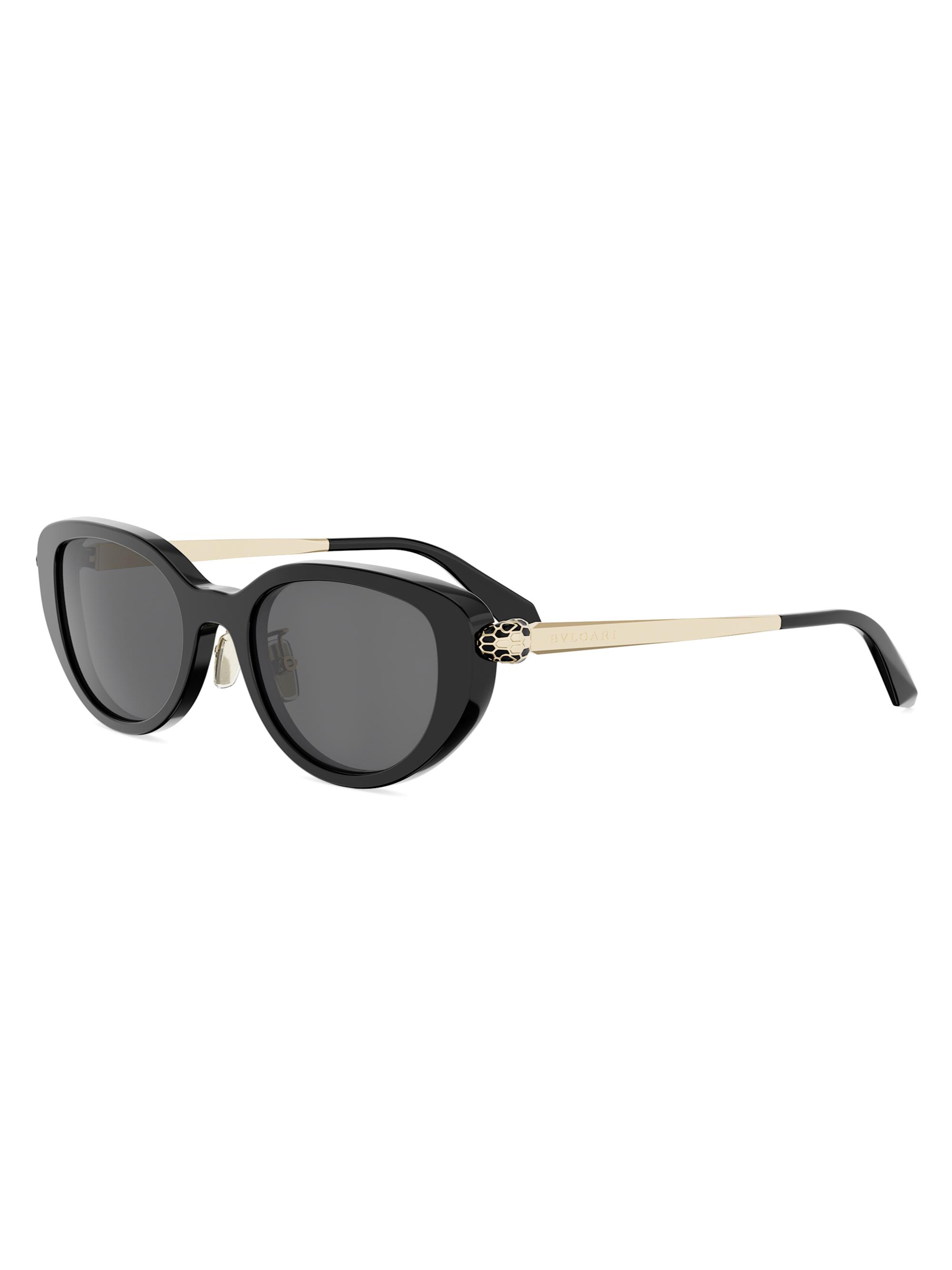 BVLGARI Women's Serpenti Forever 52MM Oval Sunglasses - Shiny Black Smoke