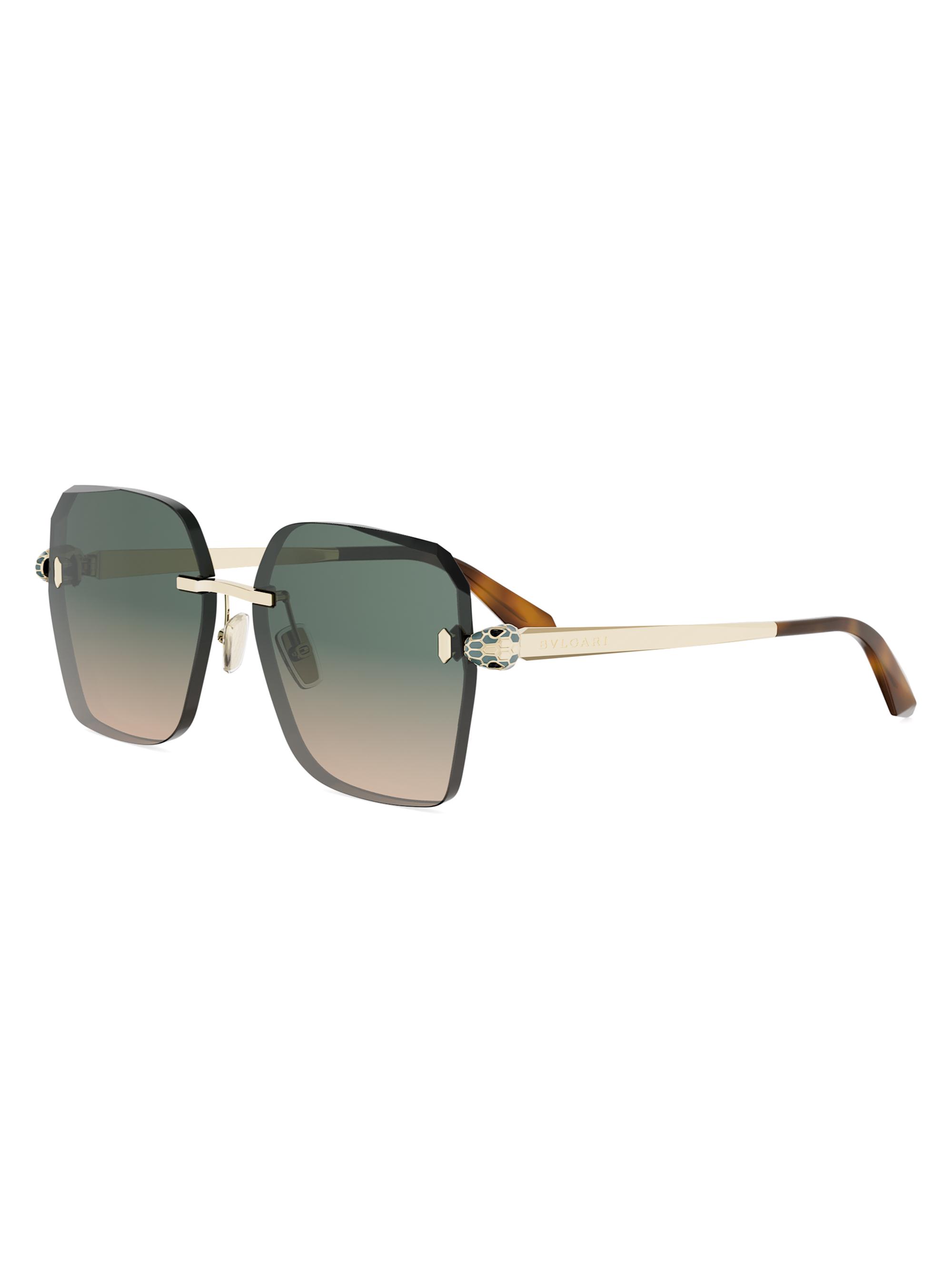 BVLGARI Women's Serpenti Forever 58MM Square Sunglasses - Goldother Gradient Green