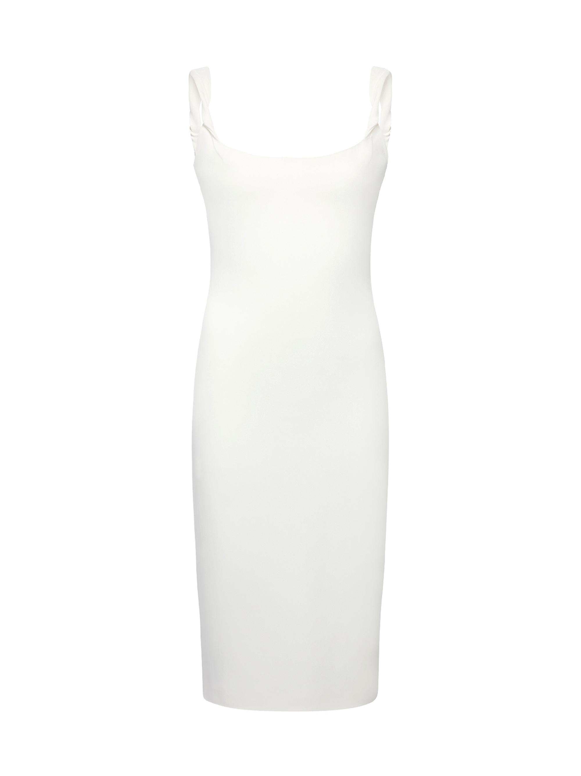 Another Tomorrow Women's Twist Bias Dress - Off White