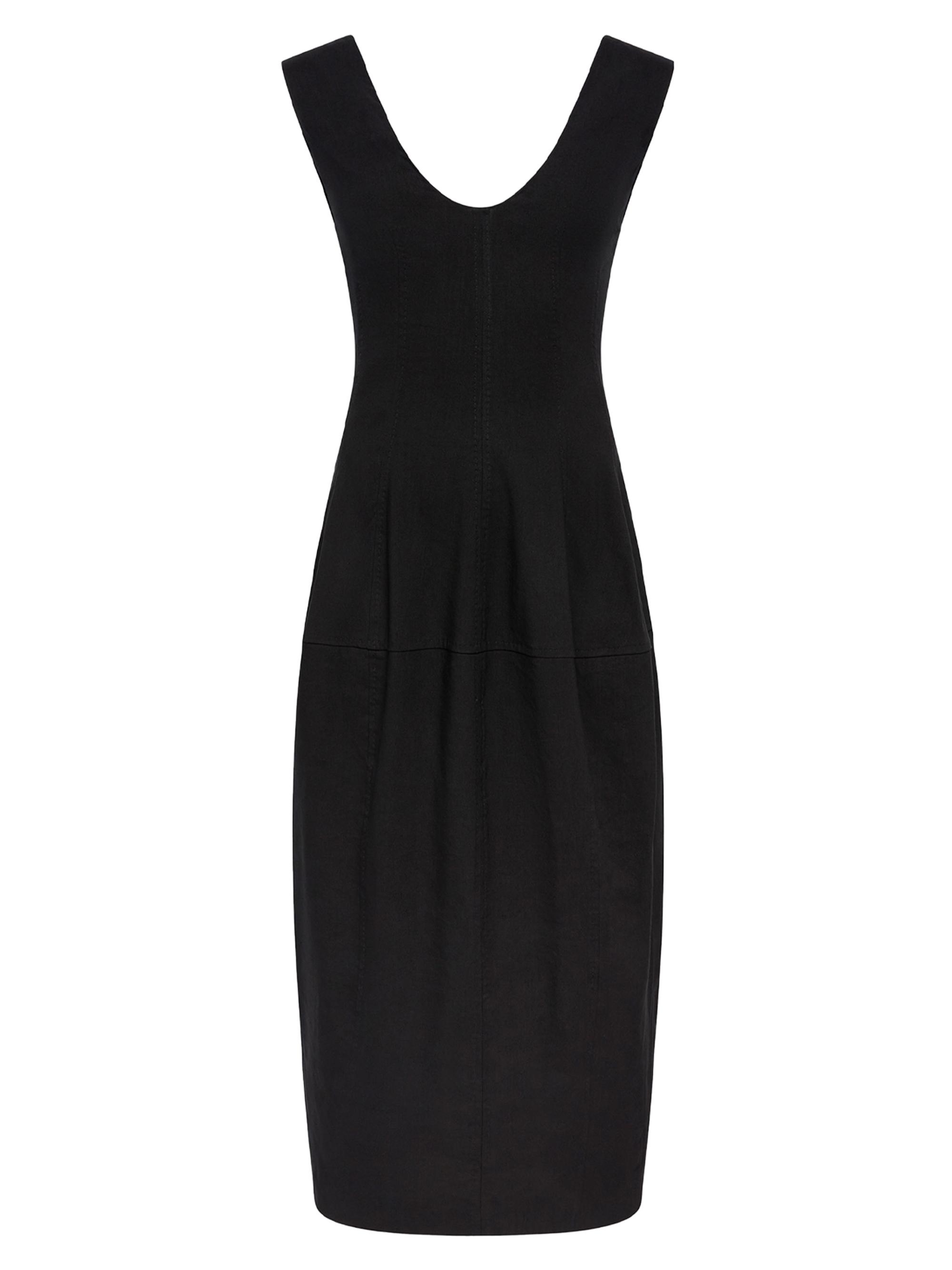 Another Tomorrow Women's Seamed Dress - Black