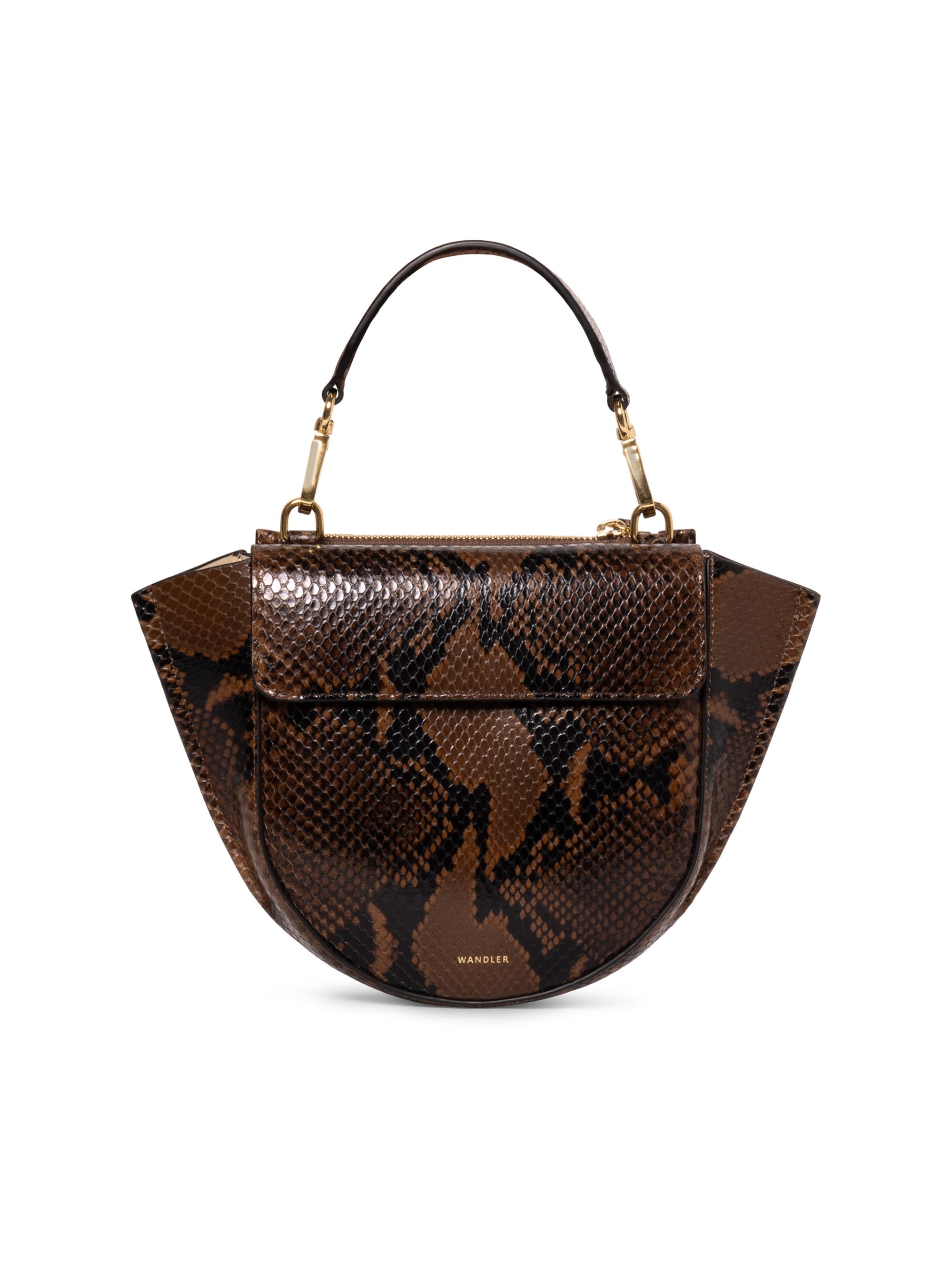 Wandler Women's Mini Hortensia Pytthon-Embossed-Leather Top Handle Bag - Brown Python