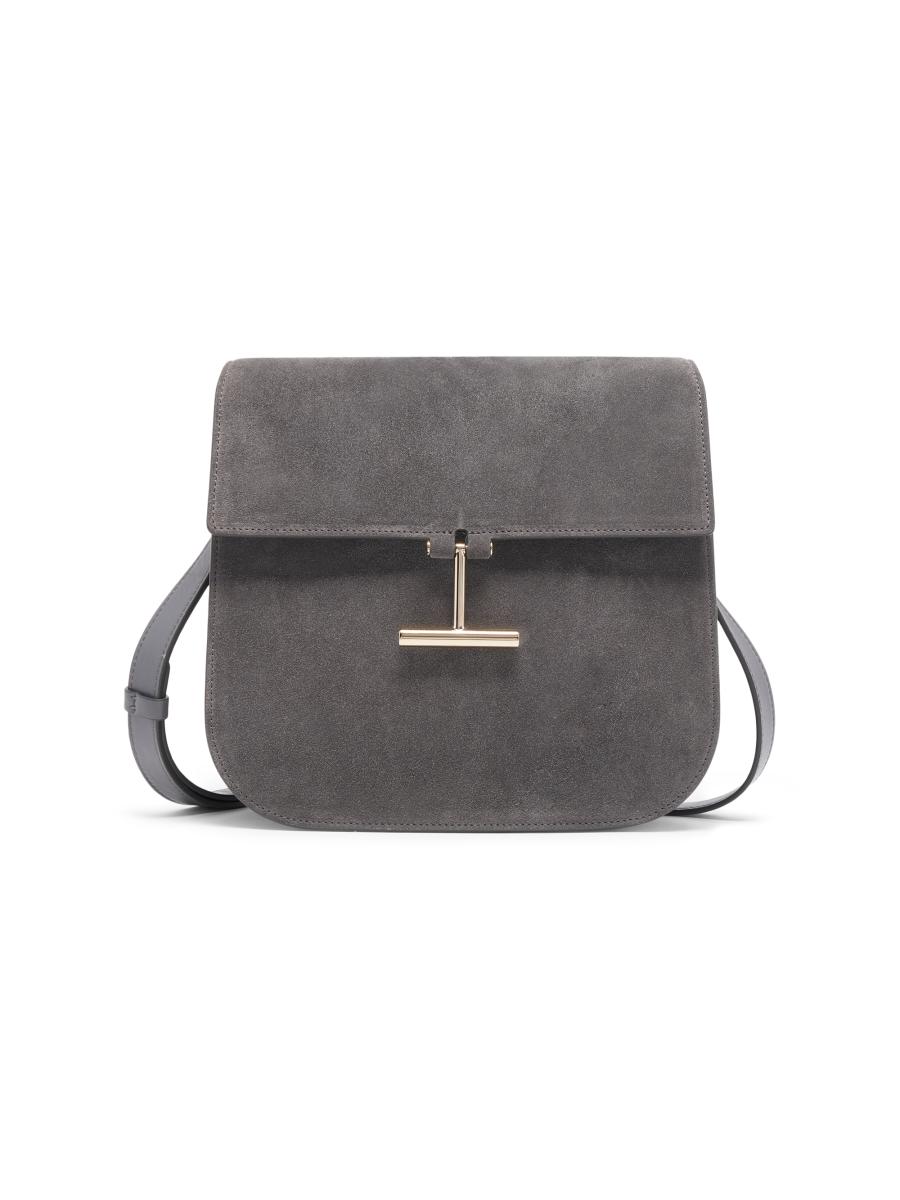 Tom Ford Women's Tara Medium Suede Crossbody Bag In Gray