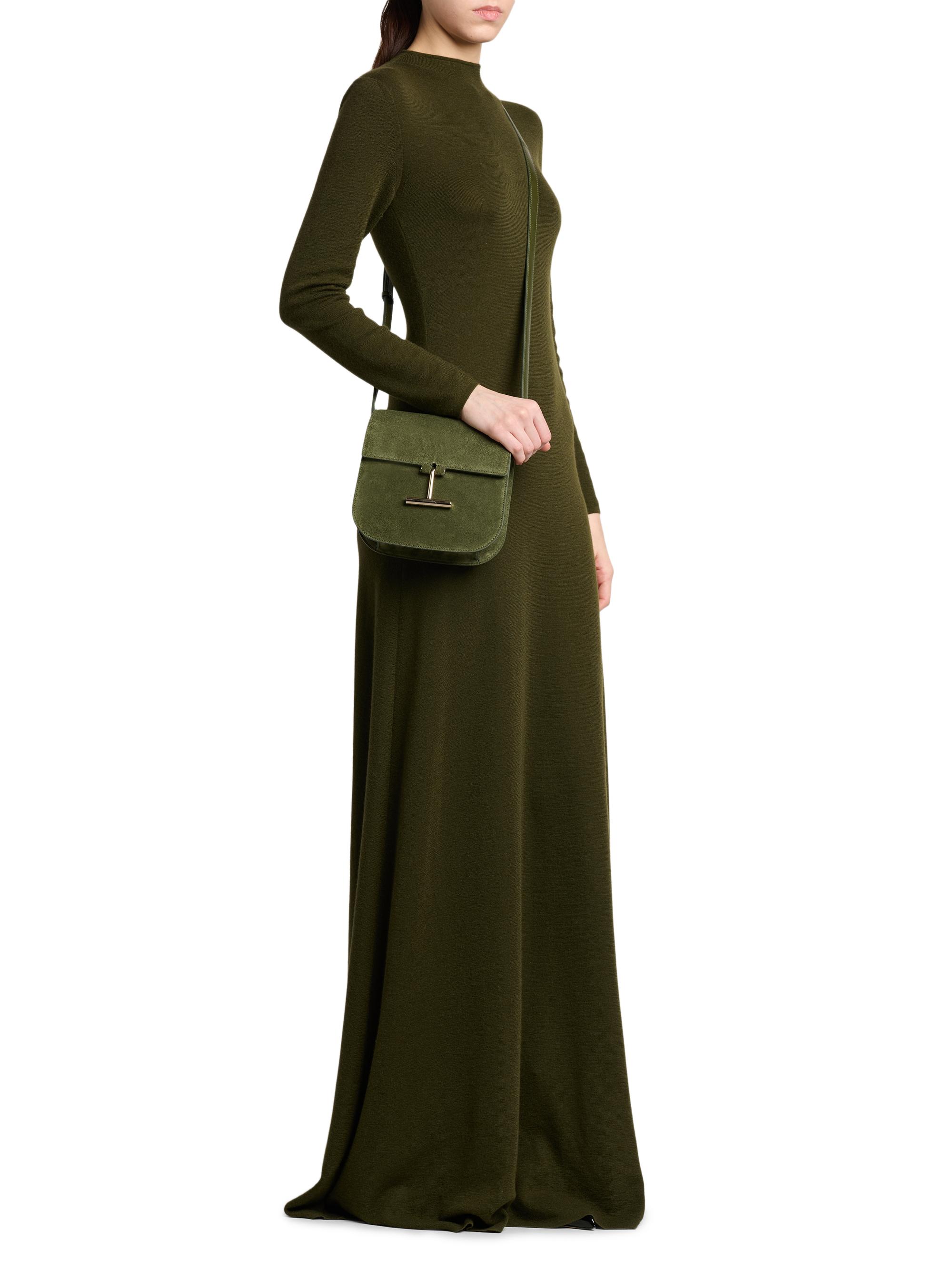 TOM FORD Women's Tara Mini Suede Crossbody Bag - Moss Green