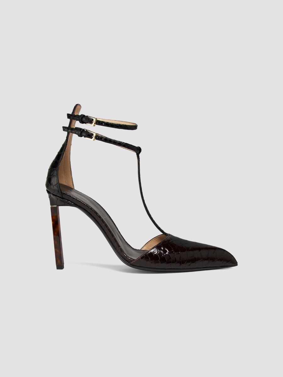 TOM FORD 100MM Python-Embossed Leather Strappy Pumps | Saks Fifth Avenue