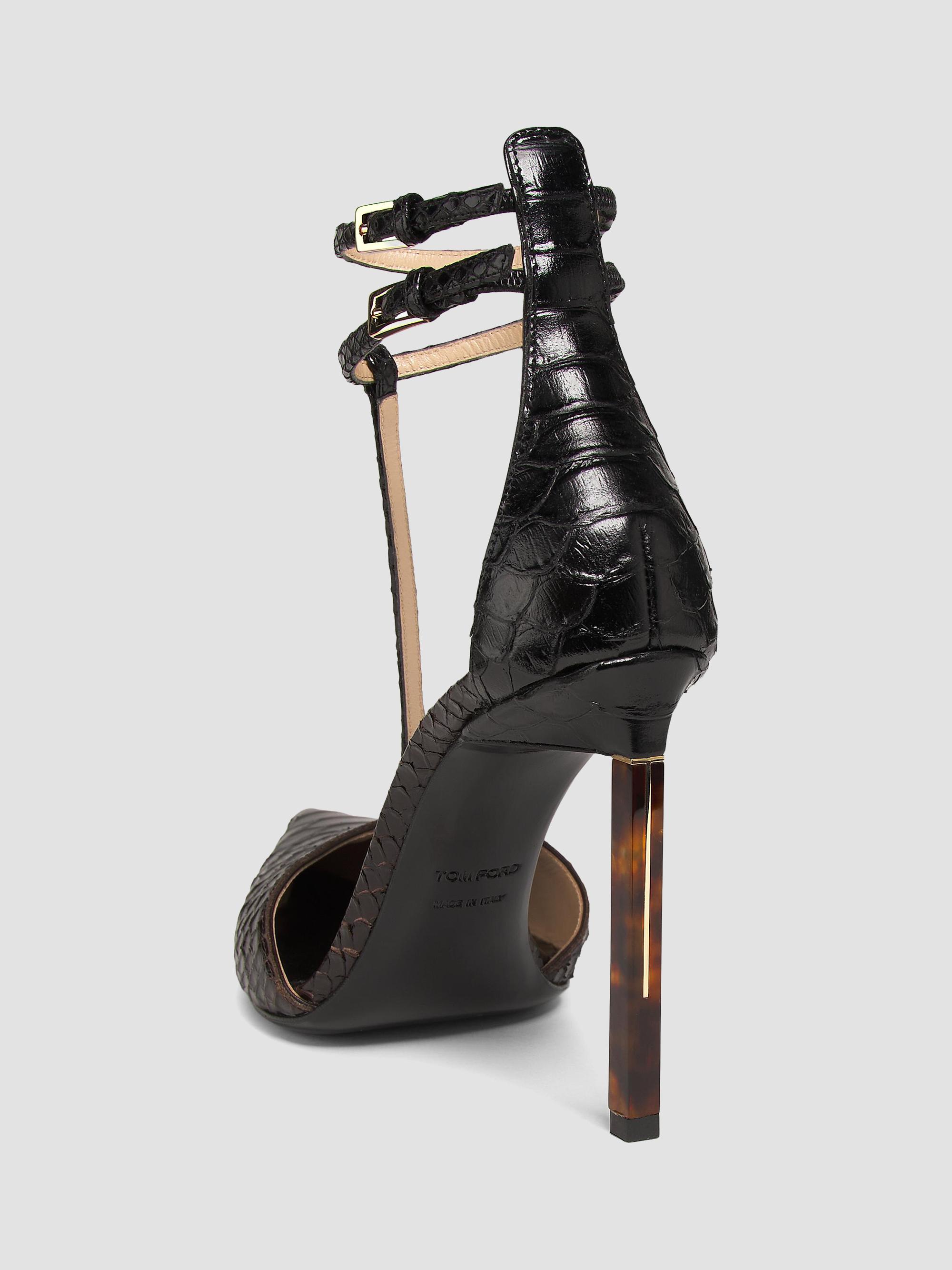 TOM FORD 100MM Python-Embossed Leather Strappy Pumps | Saks Fifth Avenue