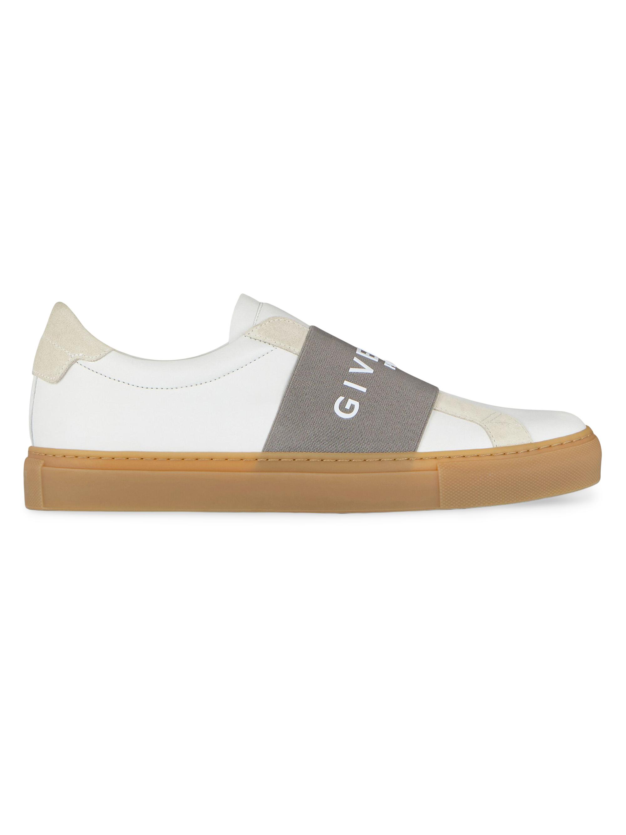 Givenchy Women's Urban Street Sneakers in Suede with Elastic Band - White Grey