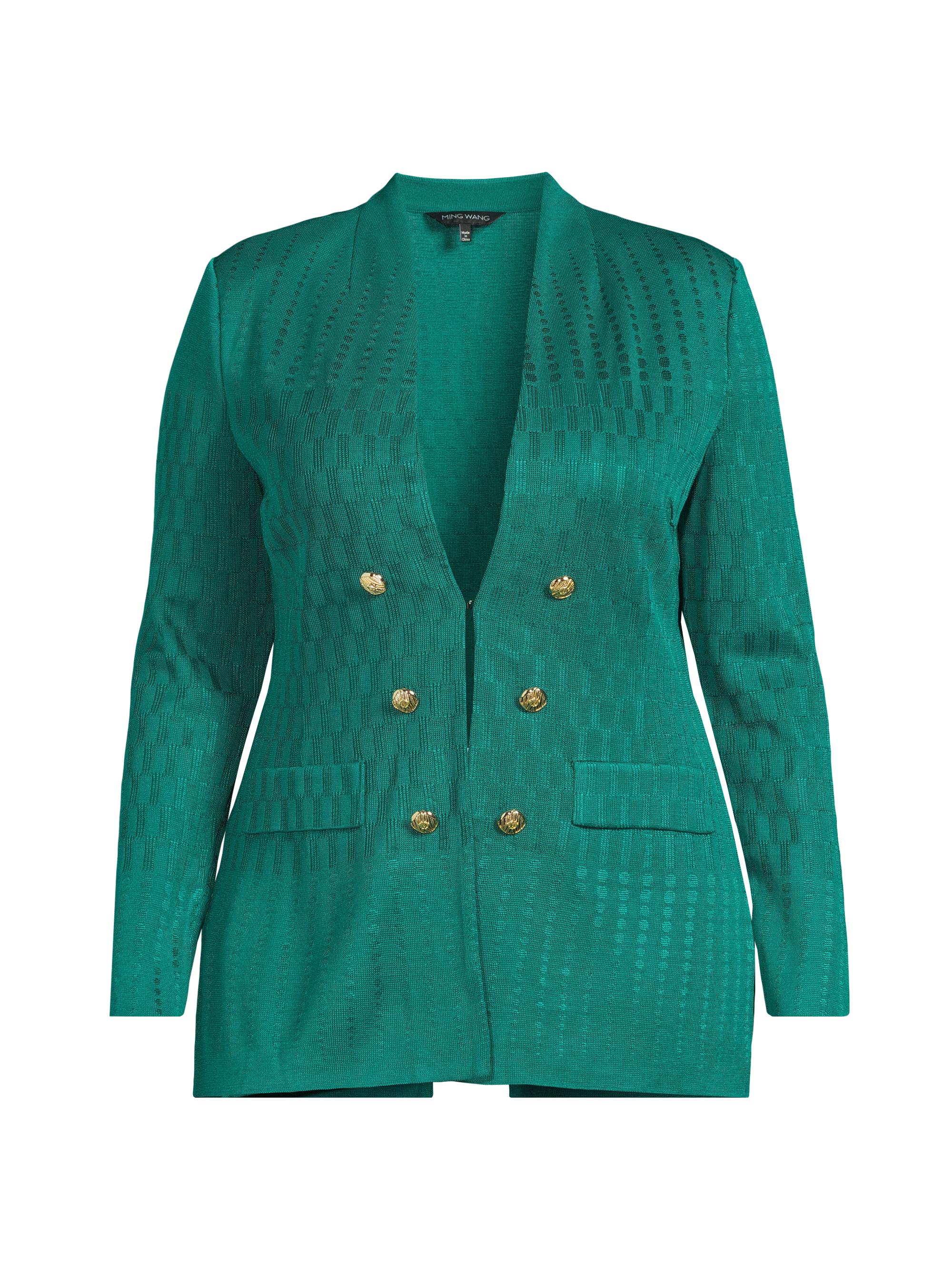 Ming Wang Women's Plus Textured Tailored-Fit Jacket - Everest