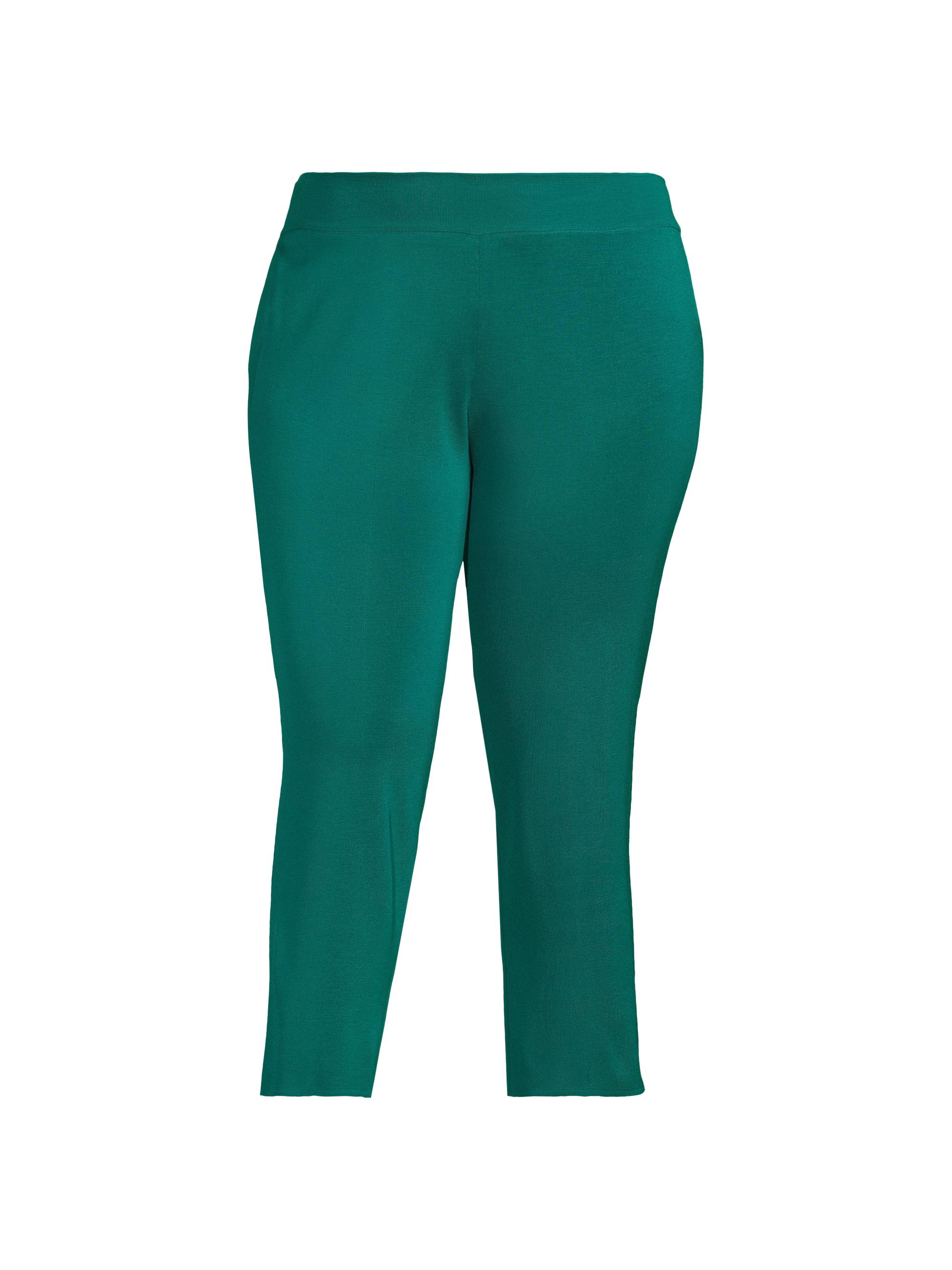 Ming Wang Women's Plus Knit Classic-Cut Ankle Pants - Everest