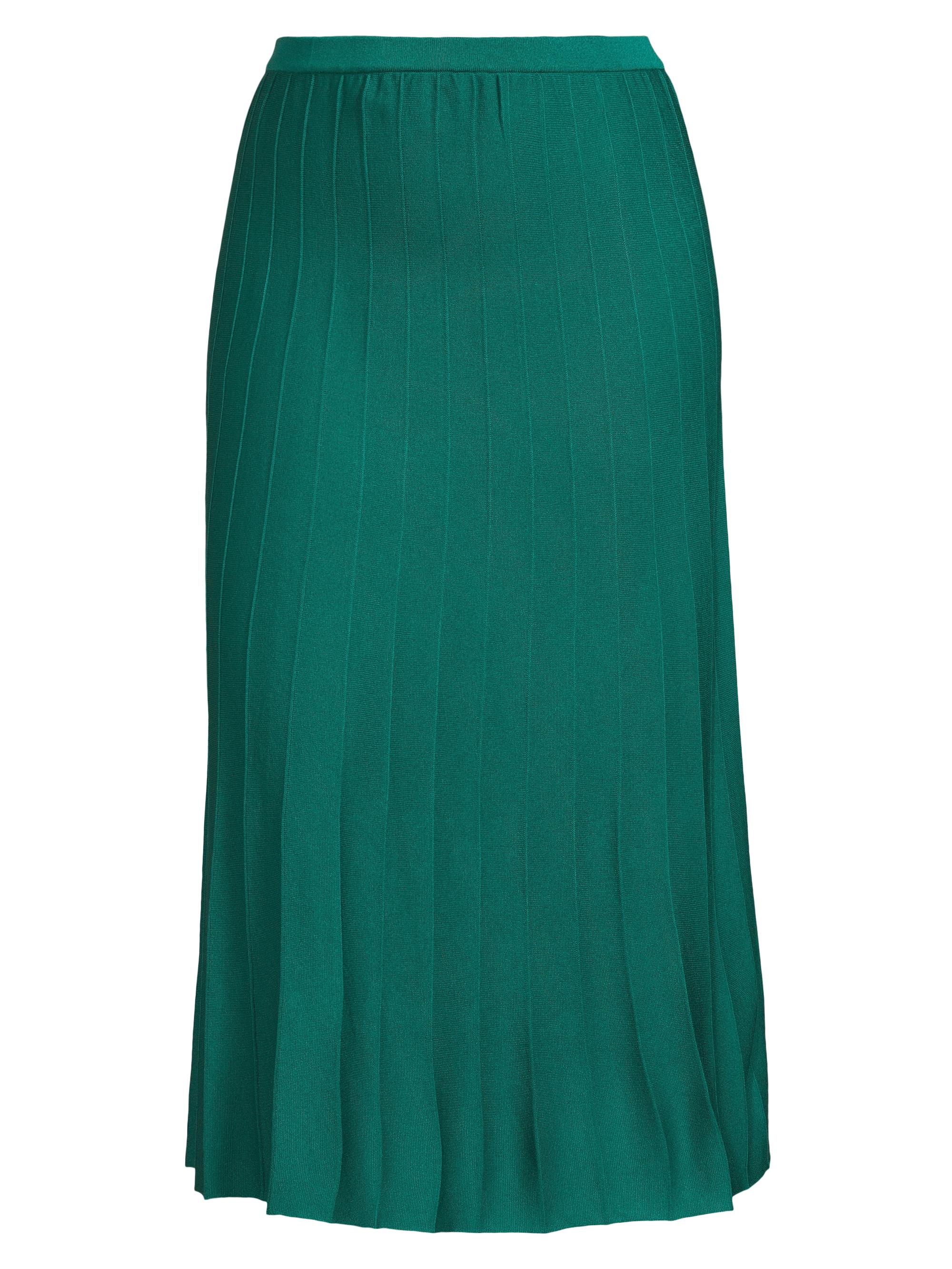 Ming Wang Women's Plus Pleated A-Line Soft Knit Midi-Skirt - Everest