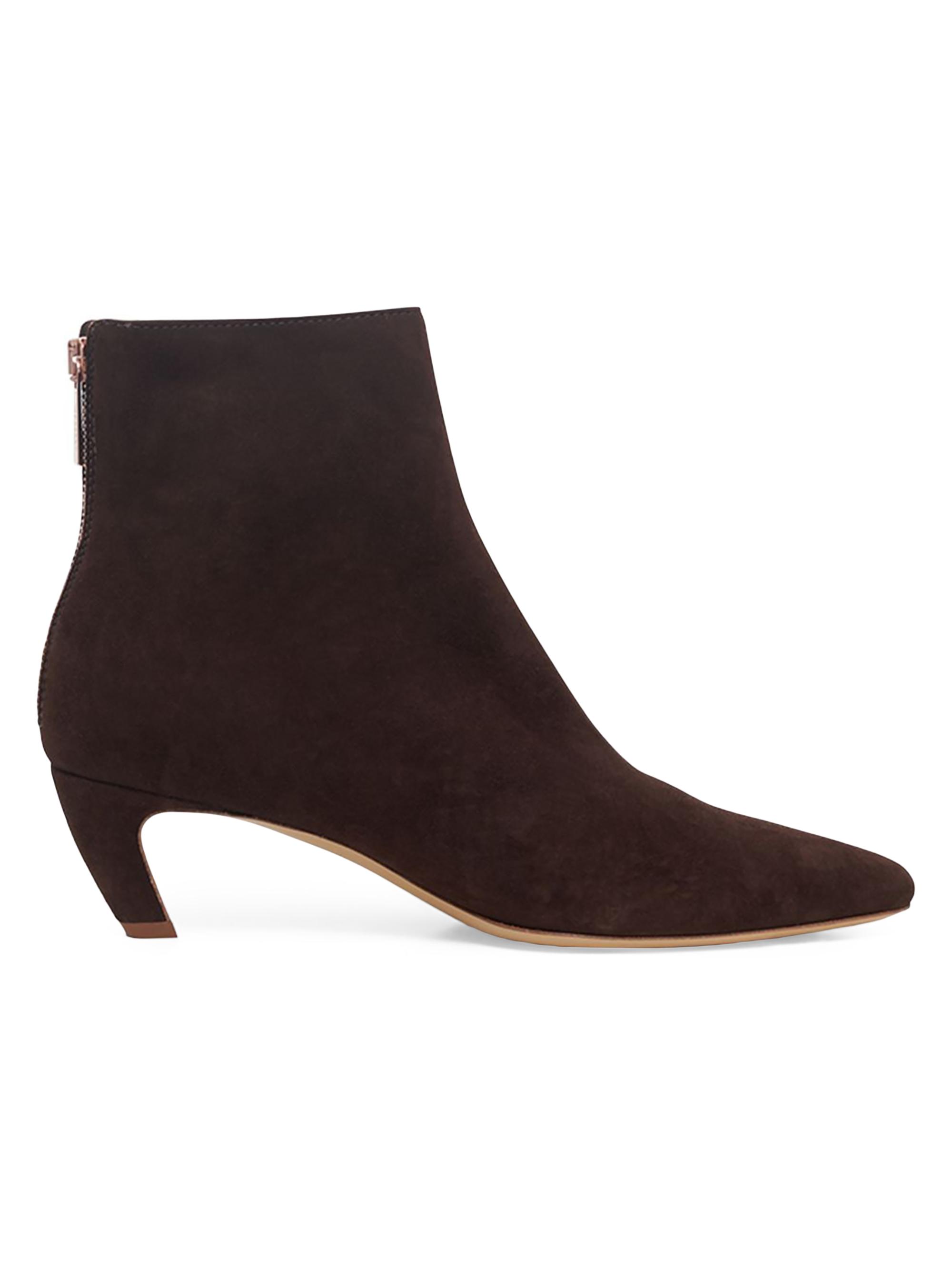 Gabriela Hearst Women's Clayton 50MM Suede Ankle Boots - Dark Chocolate