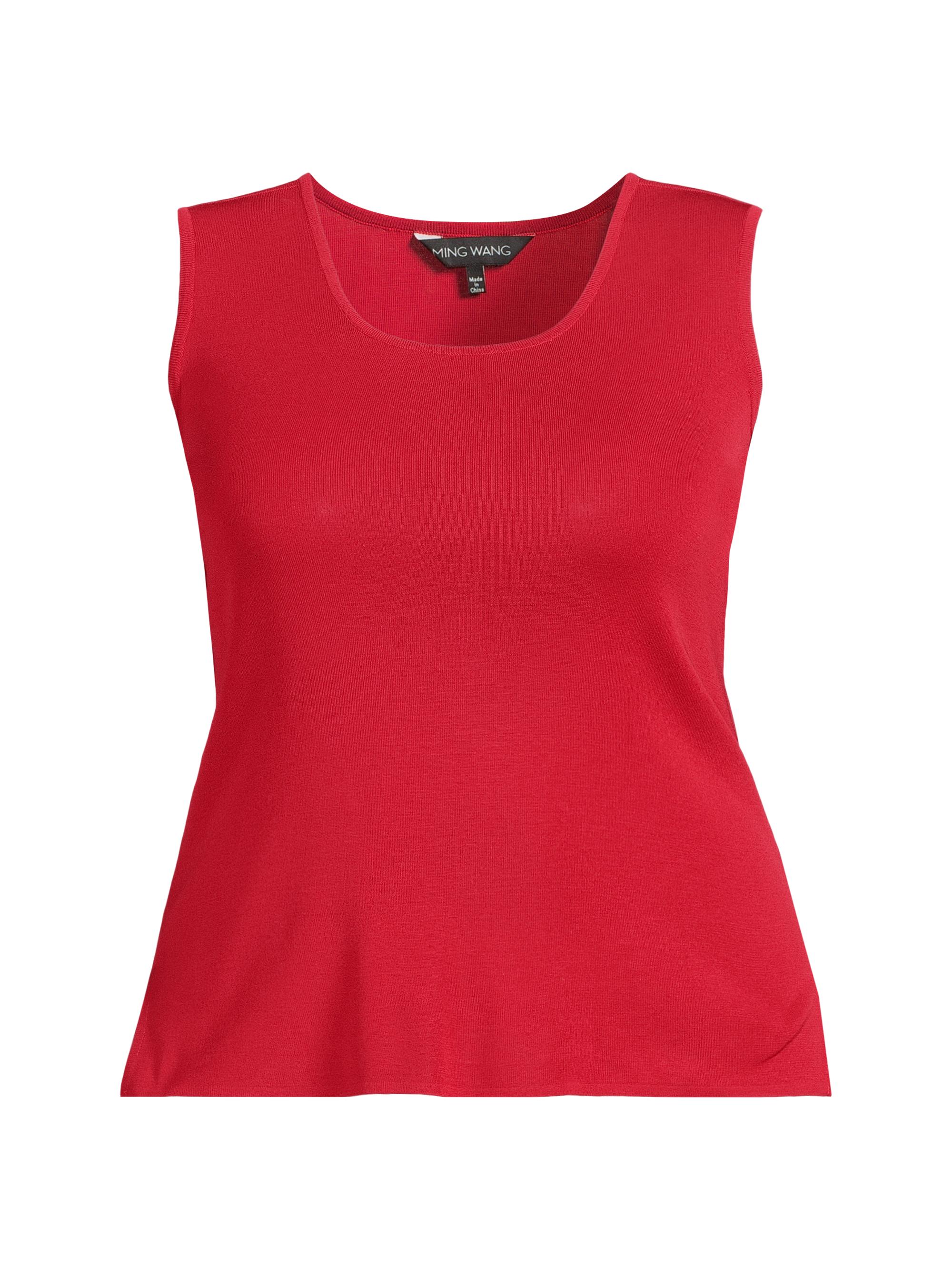 Ming Wang Women's Plus Scoopneck Knit Tank - Holiday