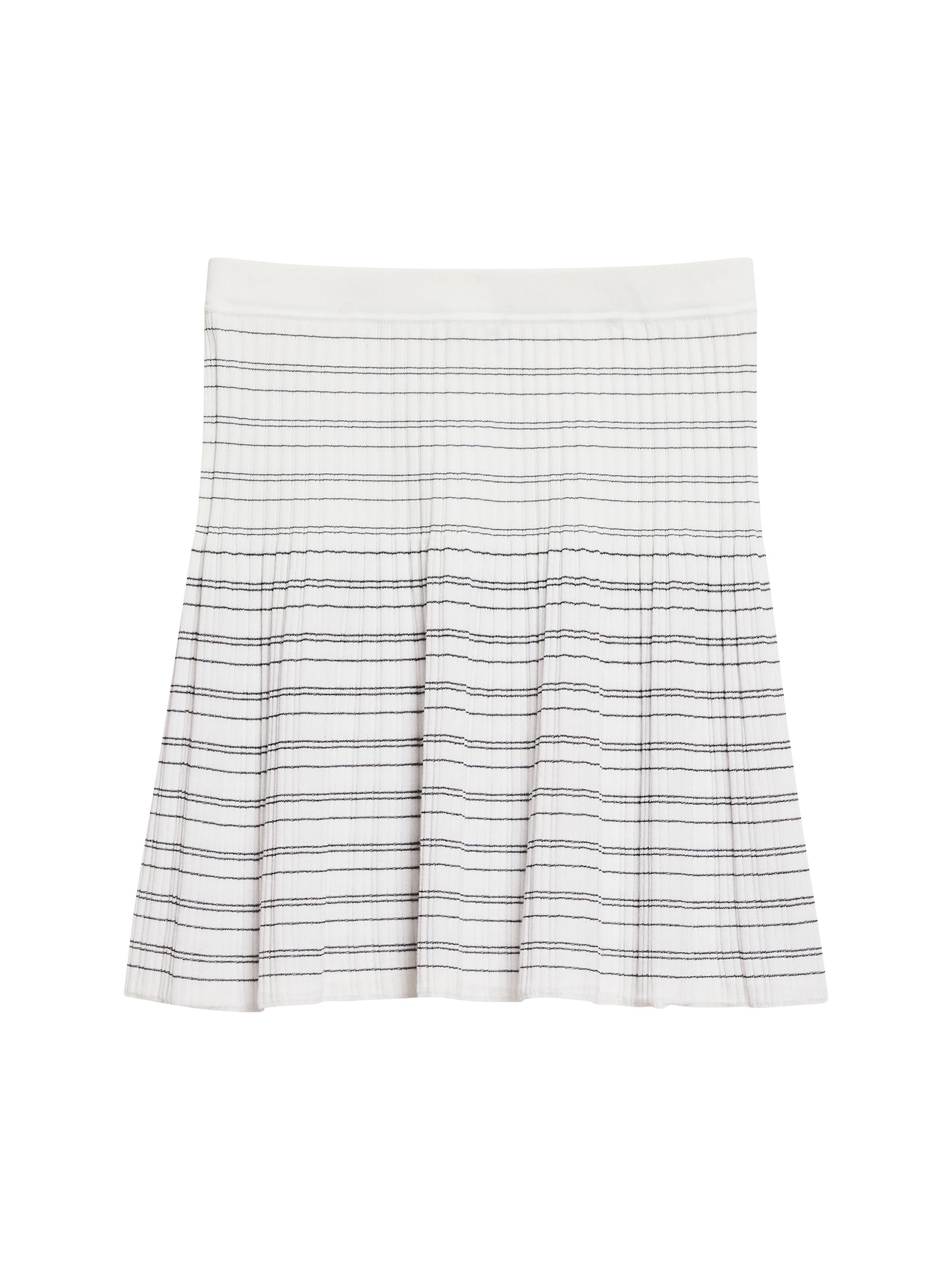 Theory Women's Contrast Striped Knit Miniskirt - White Black