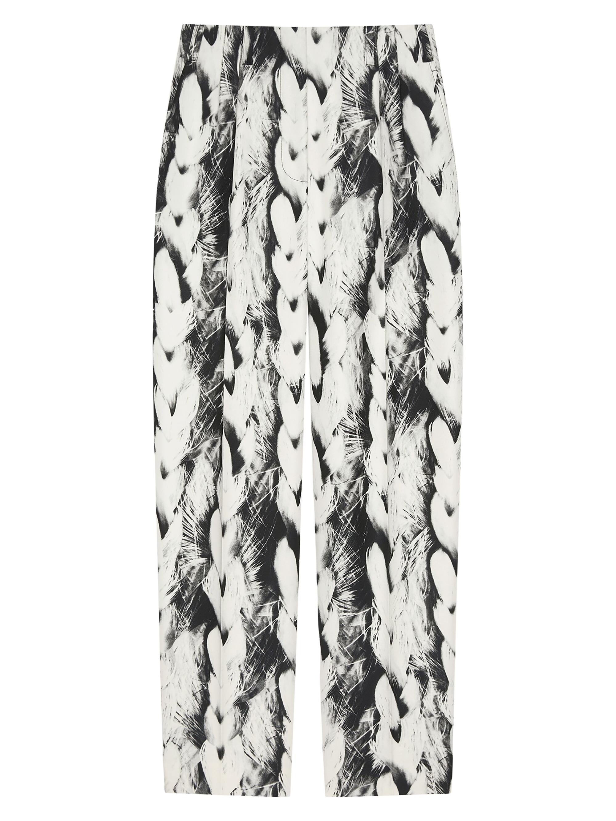 Givenchy Women's Two-Pleat Pants in Wool with Hair Print - Black Multi