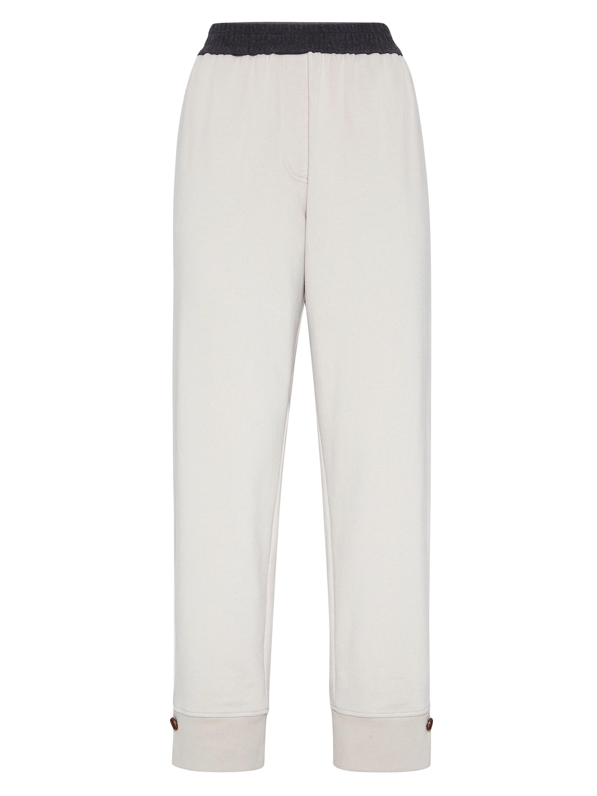 Brunello Cucinelli Women's Cotton Smooth French Terry Trousers - Cool Beige