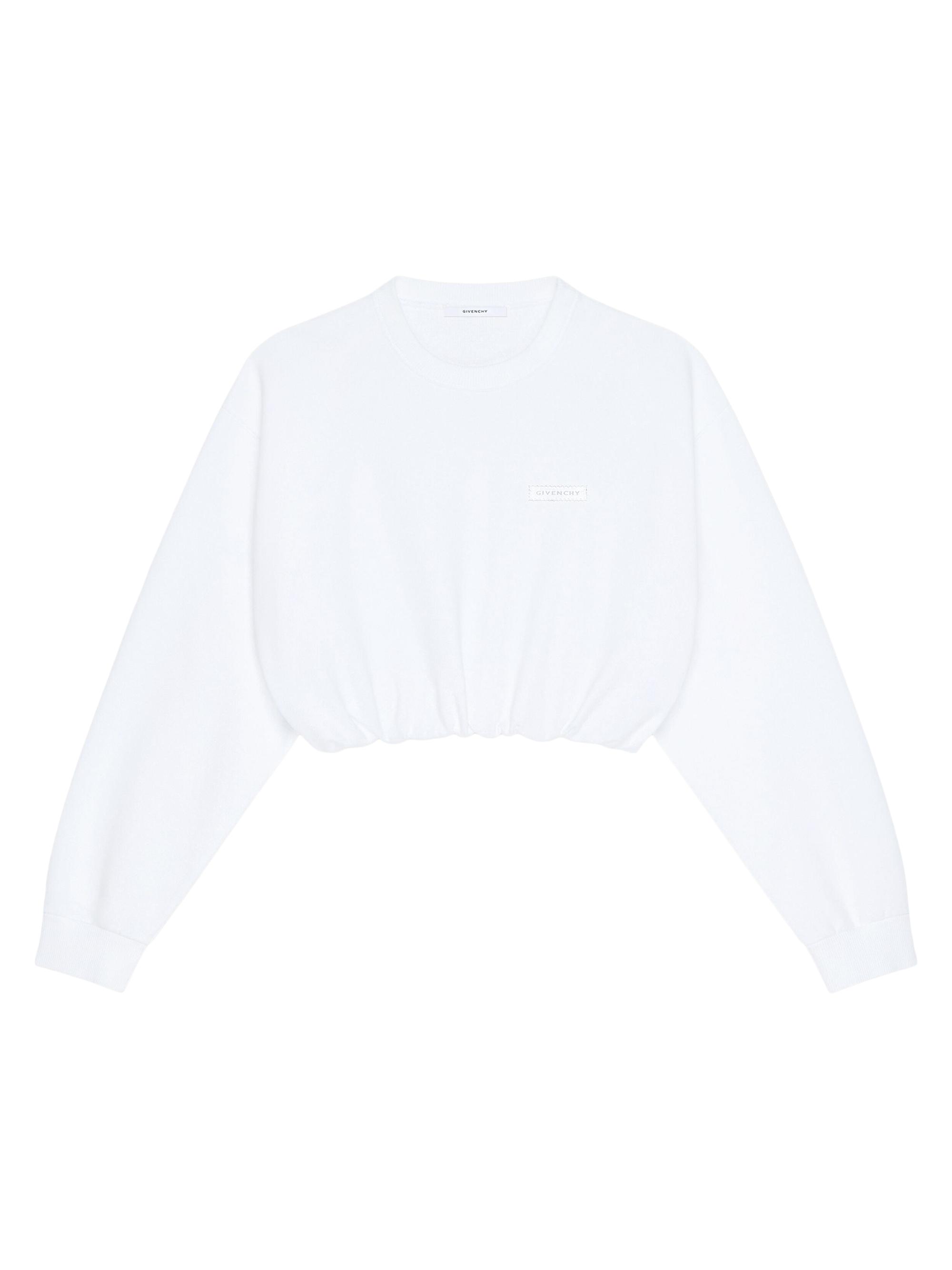 Givenchy Women's Cropped Sweatshirt in Fleece - White