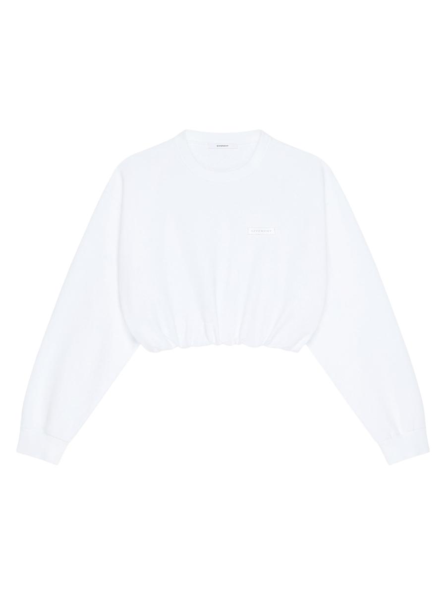 Givenchy Women's Cropped Sweatshirt In Fleece In White