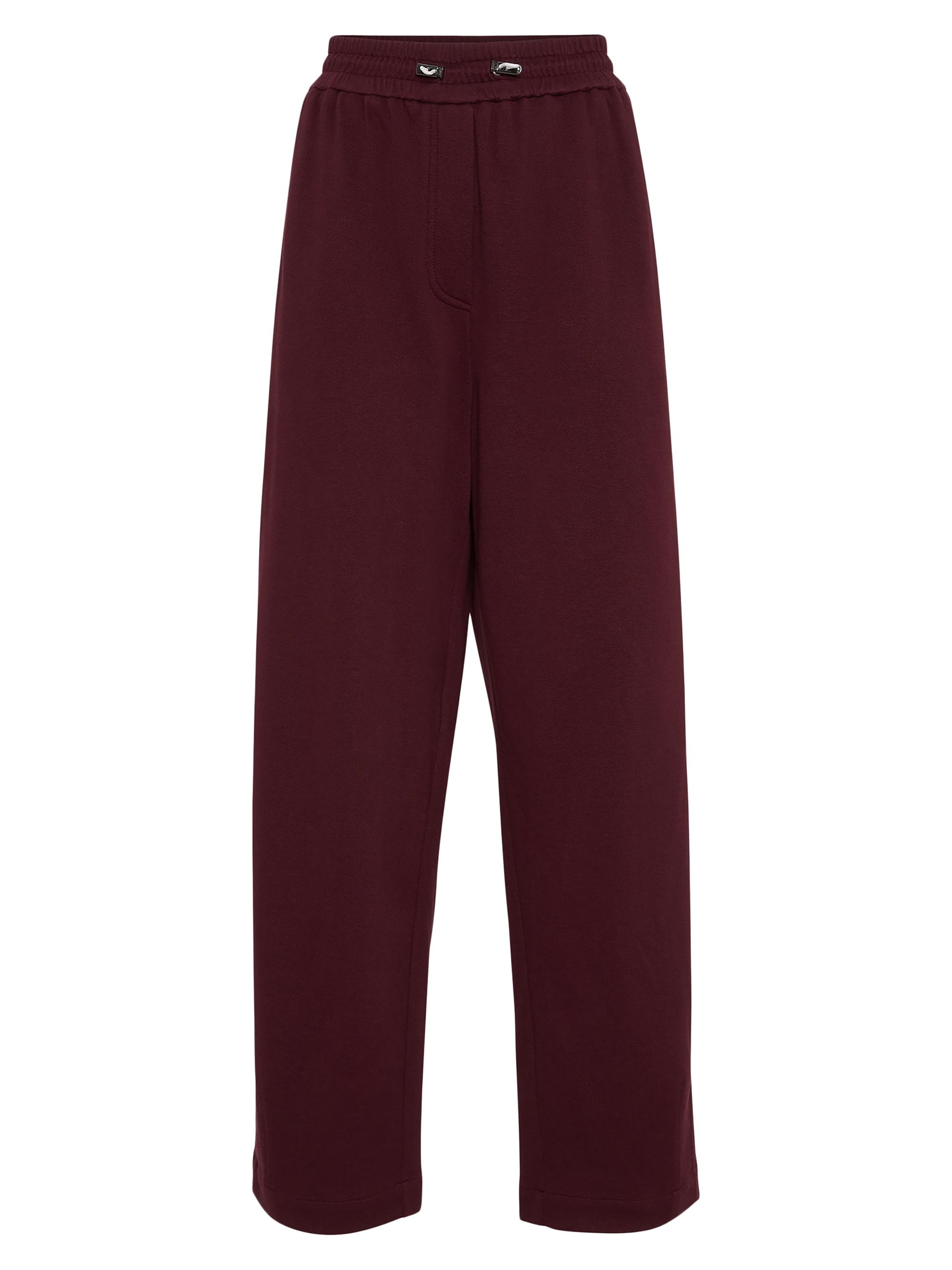Brunello Cucinelli Women's Techno Cotton Pique Track Trousers - Amaranth Red