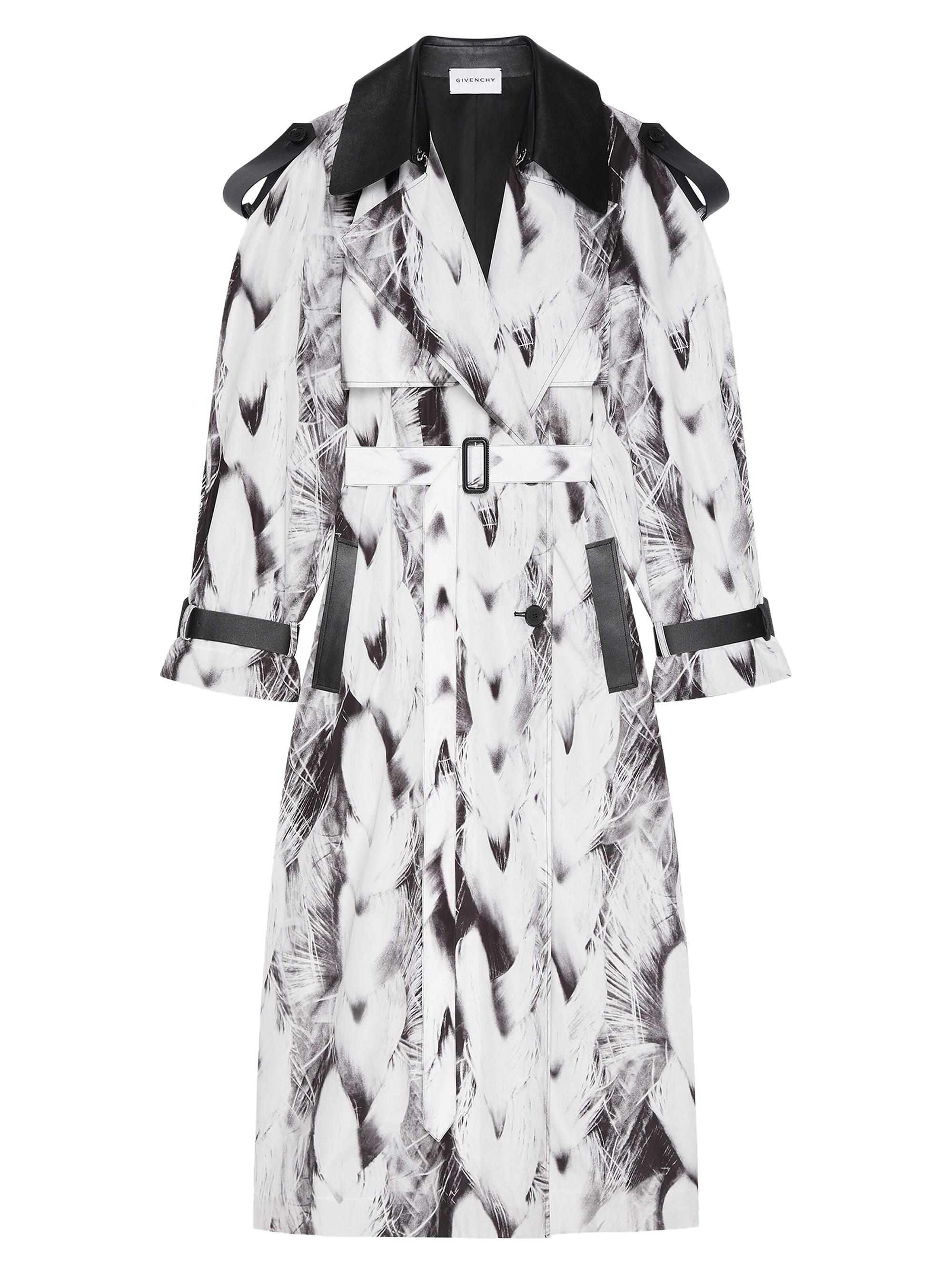Givenchy Women's Trench-Coat in Taffetas with Hair Print - Black Multi