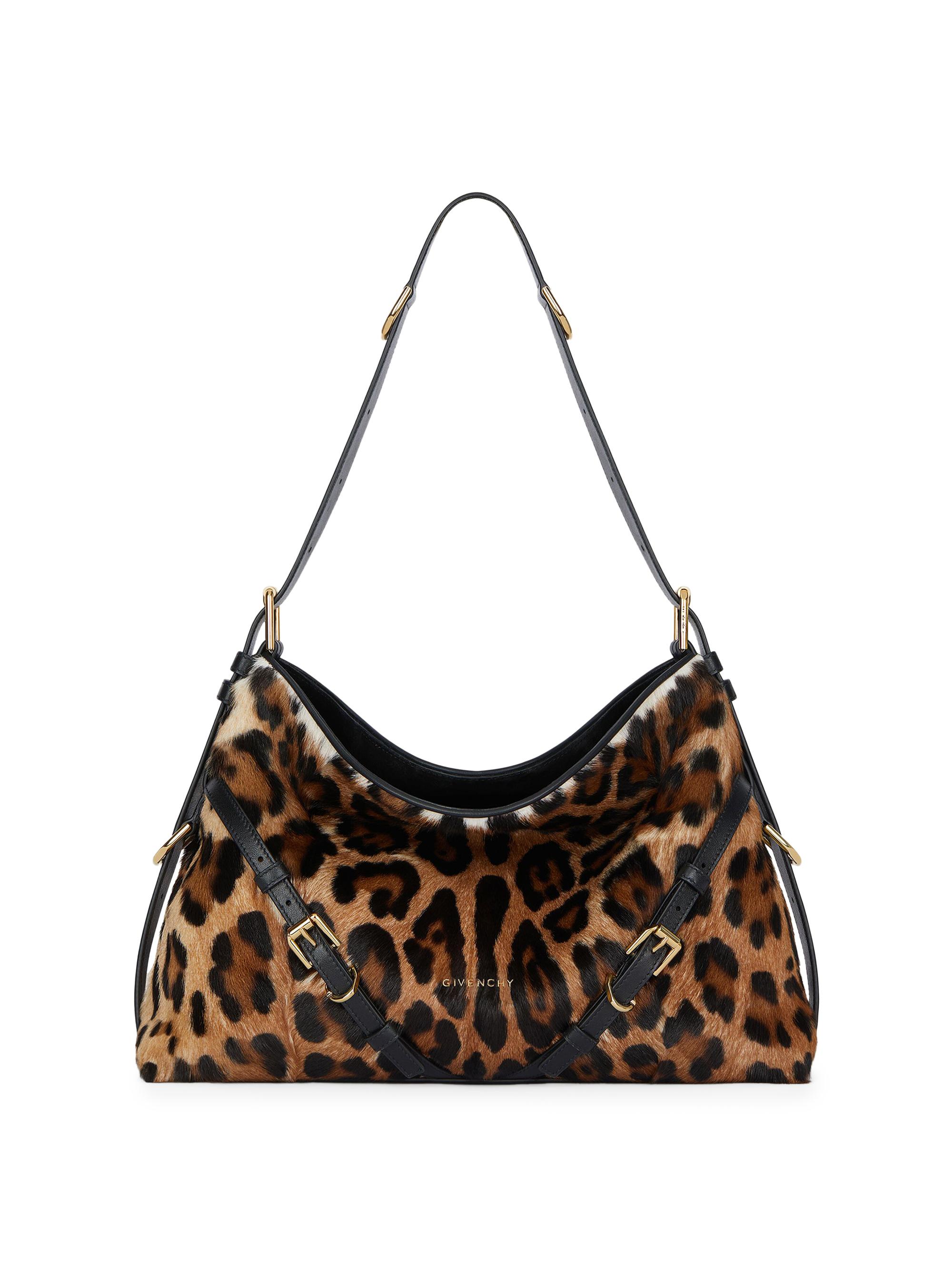 Givenchy Women's  Voyou Bag in Leopard Print Leather - Black Beige