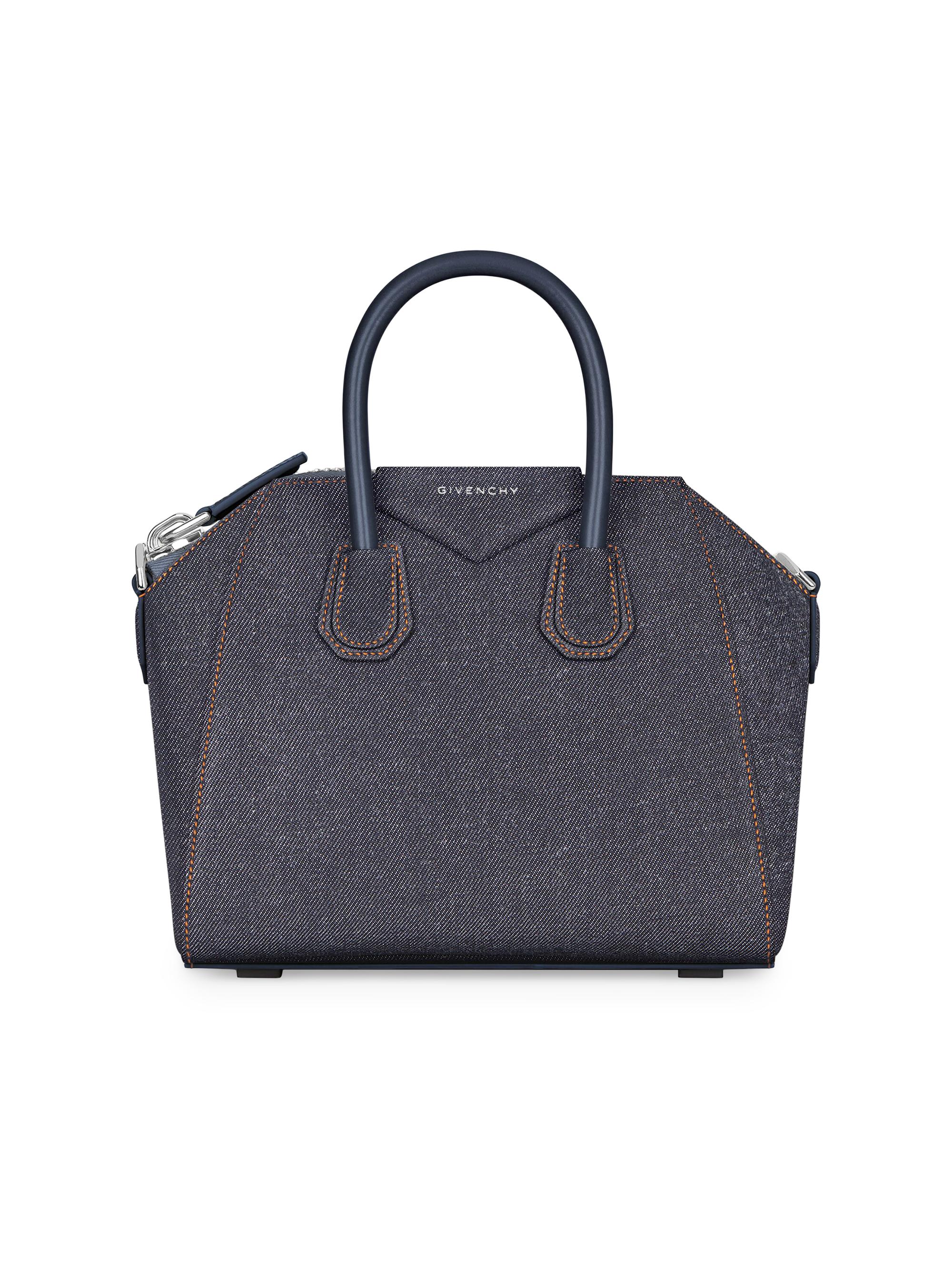 Givenchy Mini Antigona Lock Bag in Denim with Pearls | Saks Fifth