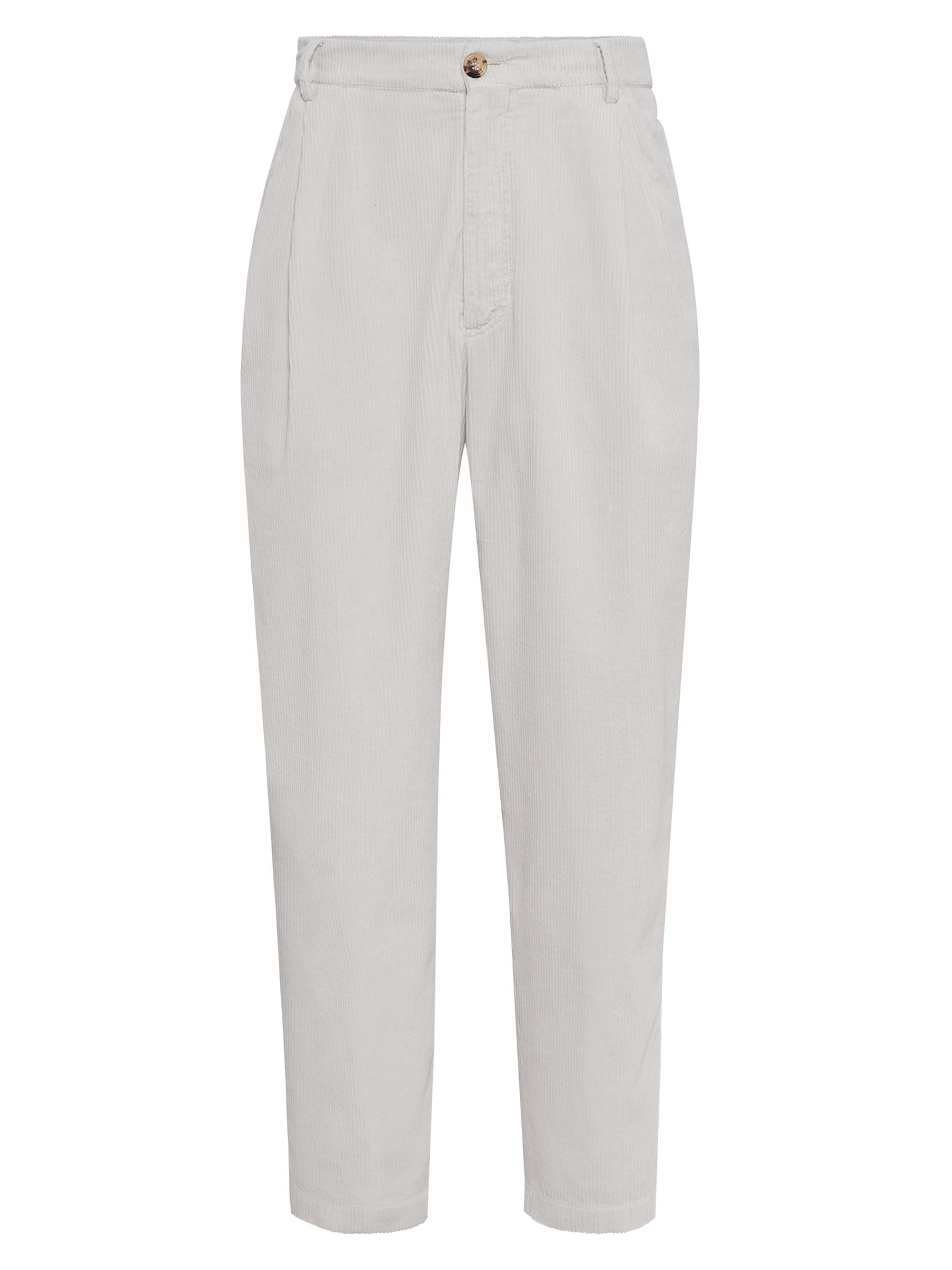 Brunello Cucinelli Men's Garment Dyed Tailor Fit Trousers - Chalk