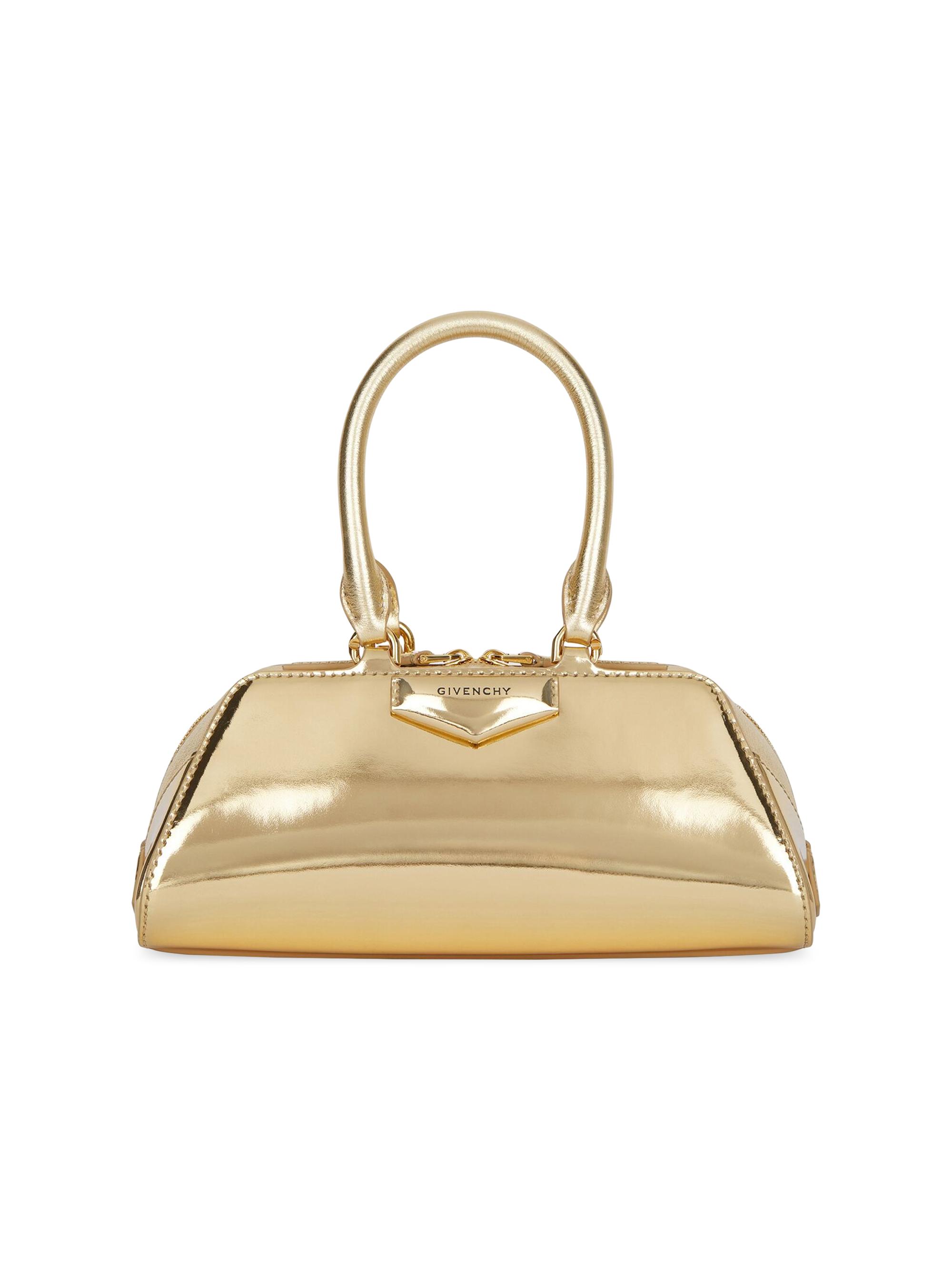 Givenchy Women's Mini Antigona Cube East West Top Handle Bag - Golden