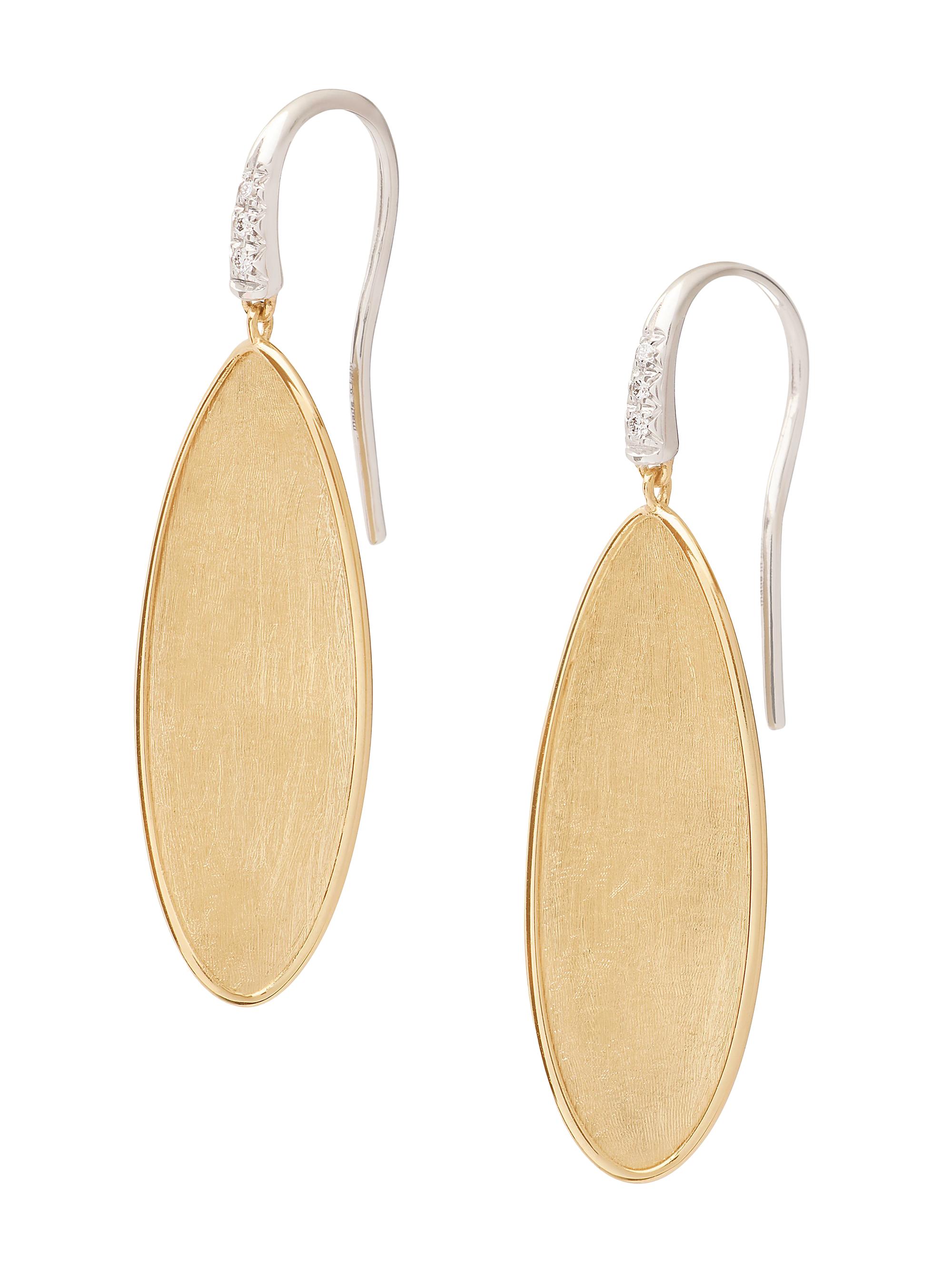 Marco Bicego Women's Lunaria Twist Two-Tone 18K Gold & 0.03 TCW Diamond Drop Earrings - Yellow Gold