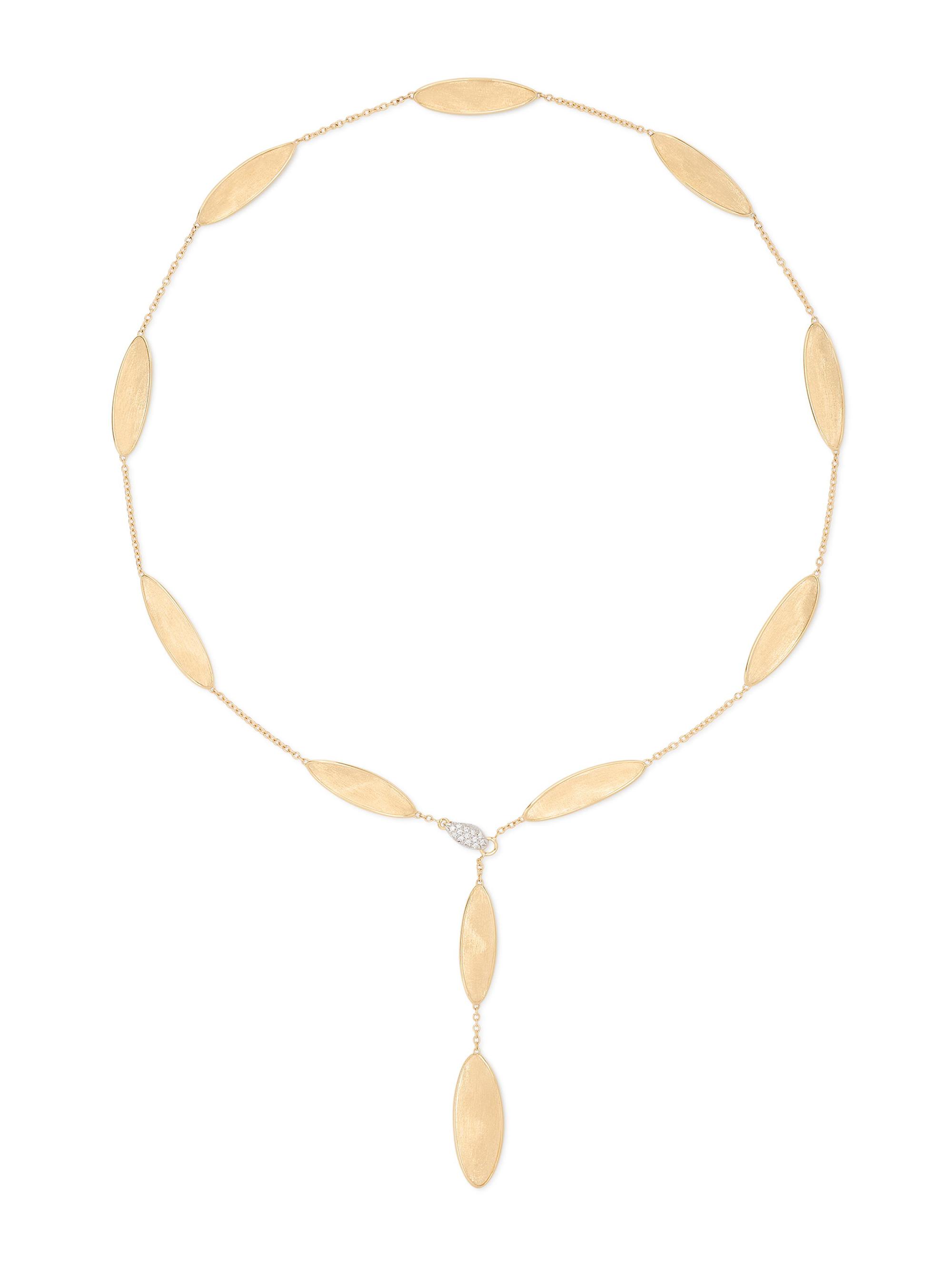 Marco Bicego Women's Lunaria Twist Two-Tone 18K Gold & 0.08 TCW Diamond Lariat Necklace - Yellow Gold