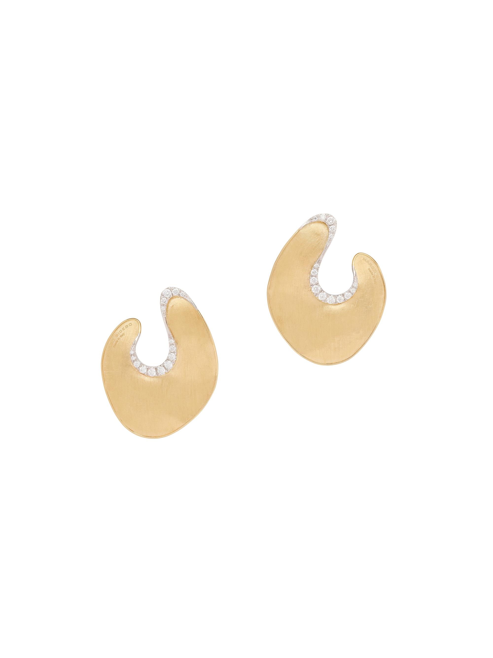 Marco Bicego Women's Lunaria Two-Tone 18K Gold & 1.60 TCW Diamond Drop Earrings - Yellow Gold