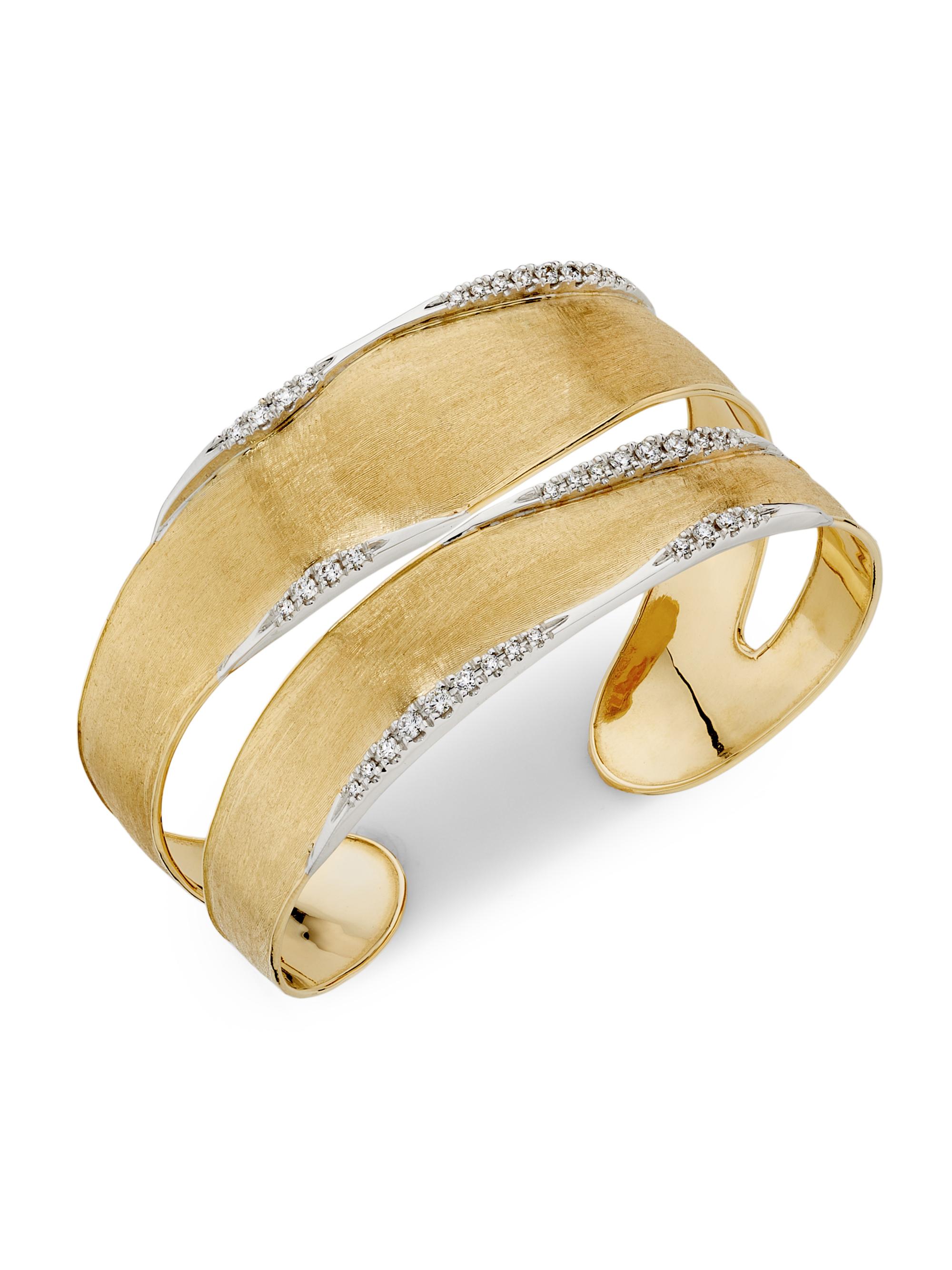 Marco Bicego Women's Lunaria Two-Tone 18K Gold & 0.63 TCW Diamond Split Cuff - Yellow Gold