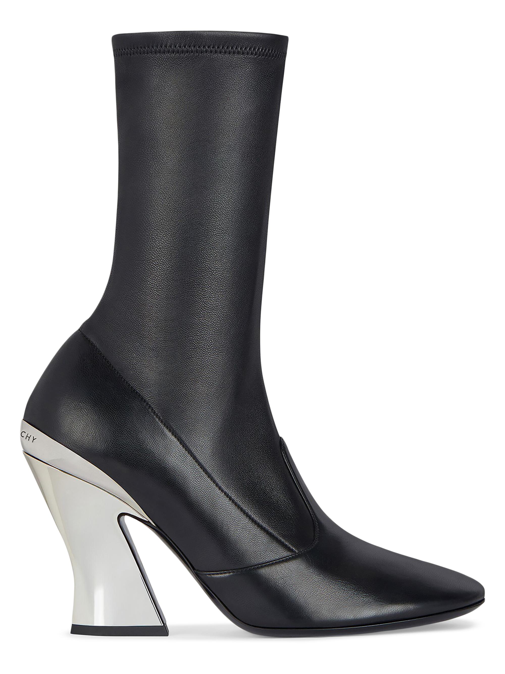 Givenchy Women's Sculpted Ankle Boots in Nappa Leather - Black Silvery