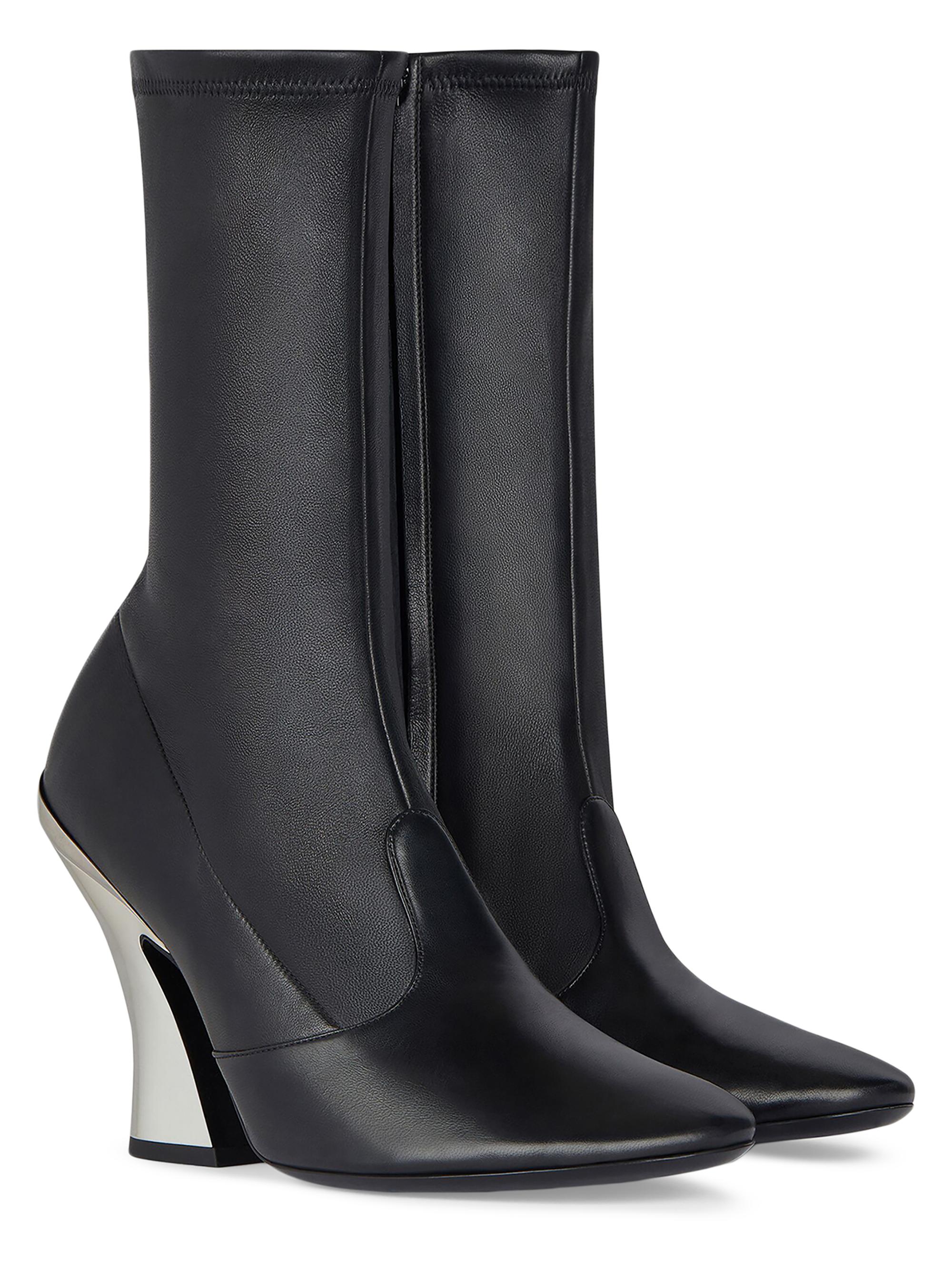 Givenchy Women's Sculpted Ankle Boots in Nappa Leather - Black Silvery | Thumbnail 2