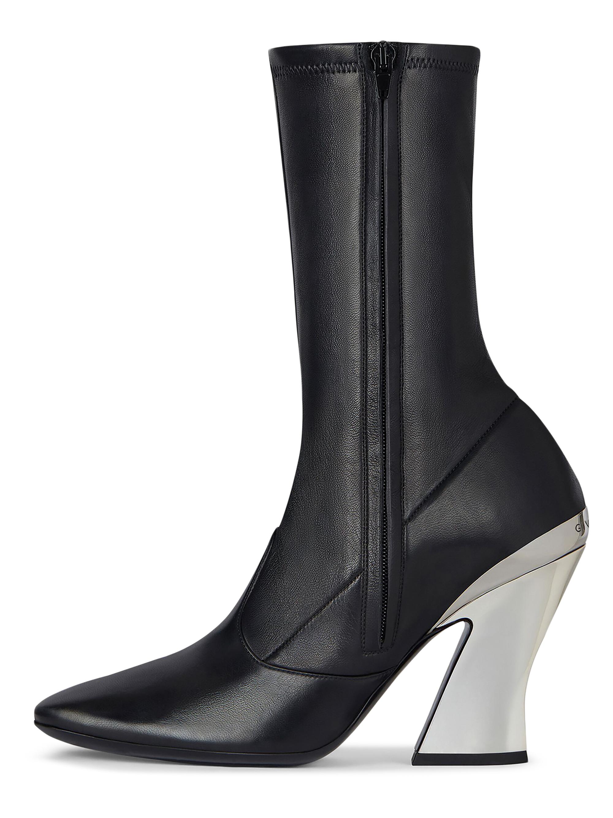 Givenchy Women's Sculpted Ankle Boots in Nappa Leather - Black Silvery | Thumbnail 3