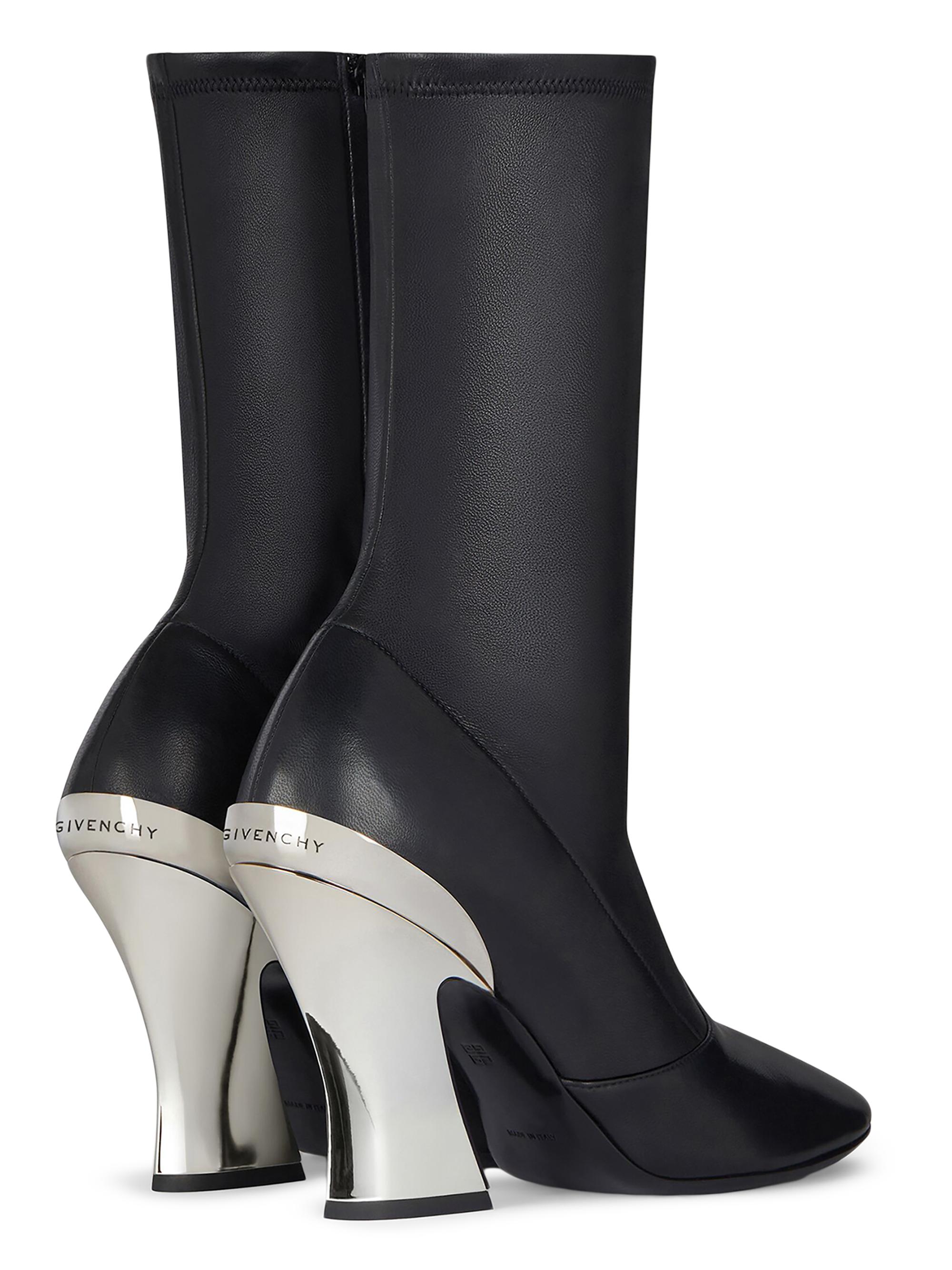 Givenchy Women's Sculpted Ankle Boots in Nappa Leather - Black Silvery | Thumbnail 4