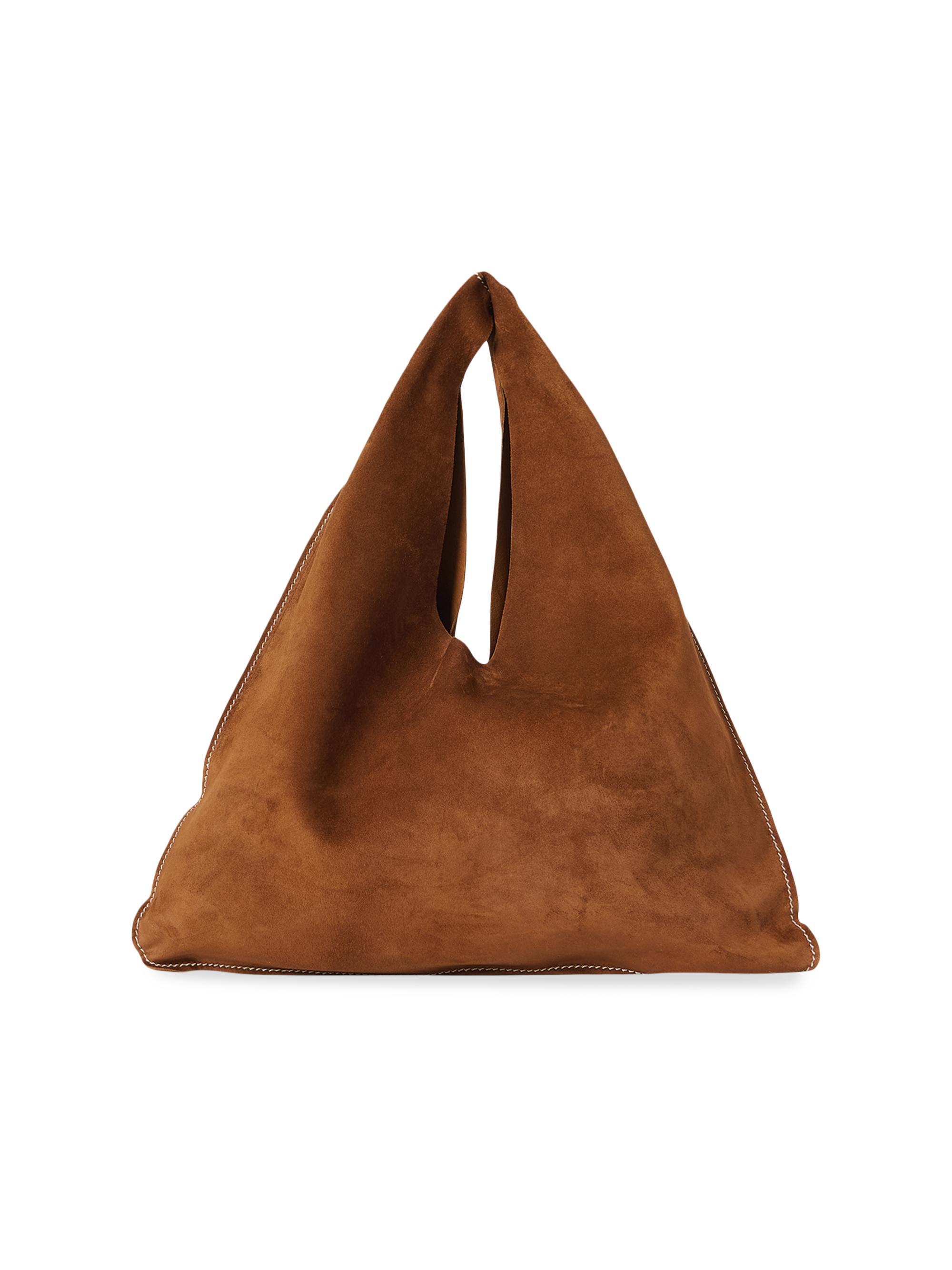 The Row Women's  Bindle Suede Shoulder Bag - Bistre Ecru