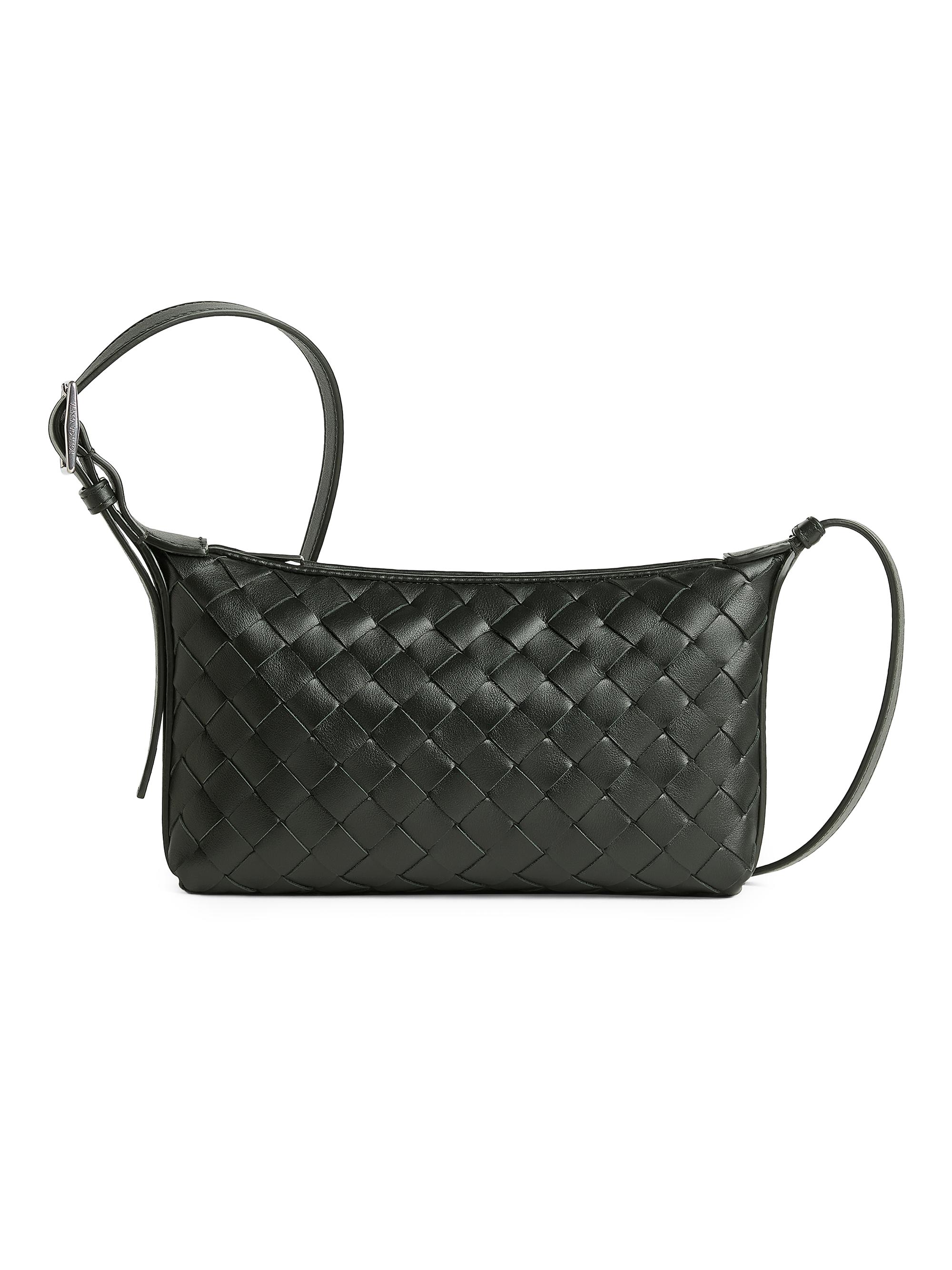 Bottega Veneta Men's Traveler Intrecciato Leather Phone Pouch - Dark Green Silver