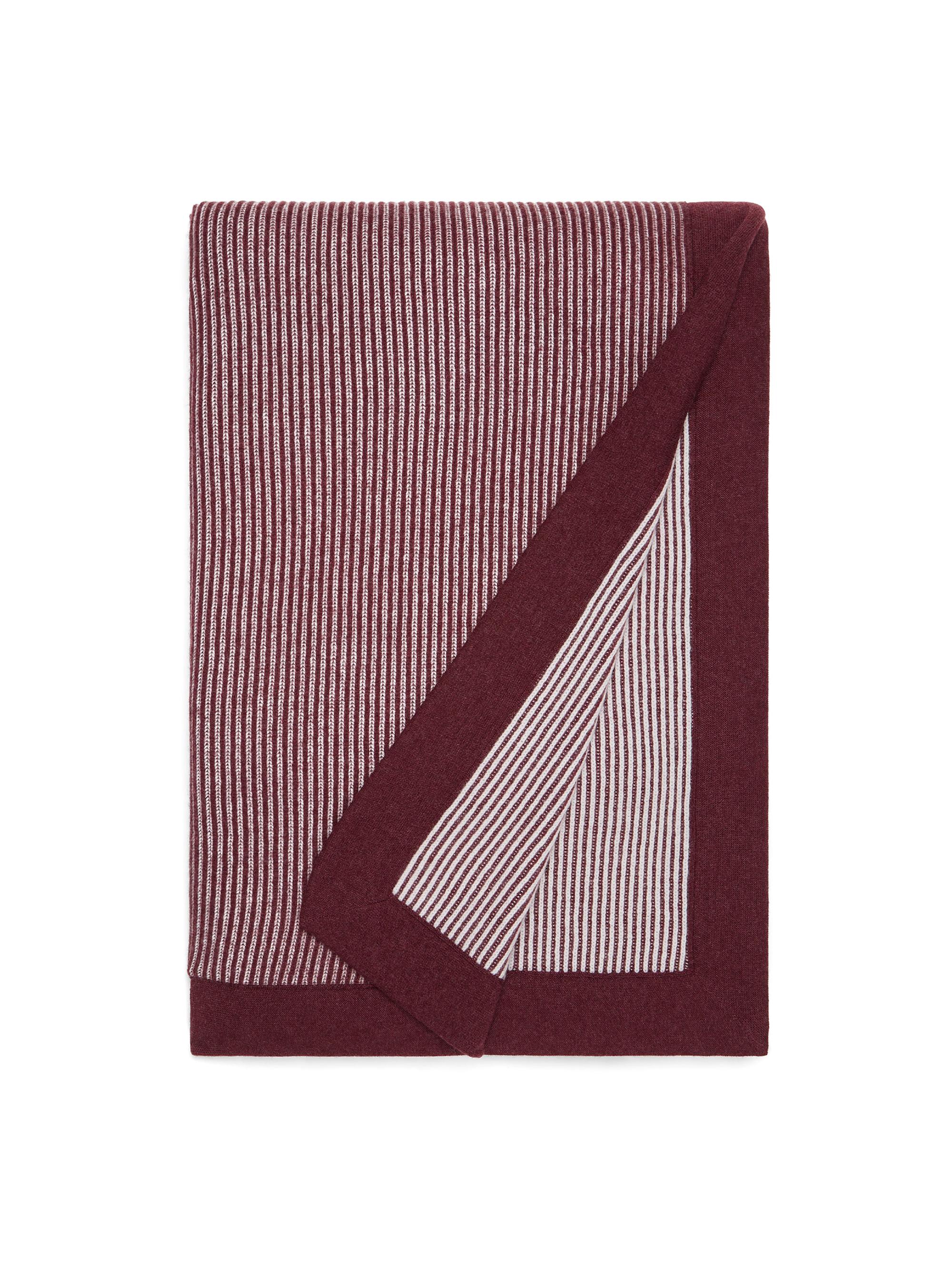 Brunello Cucinelli Cashmere English Rib Knit Throw - Amaranth Red