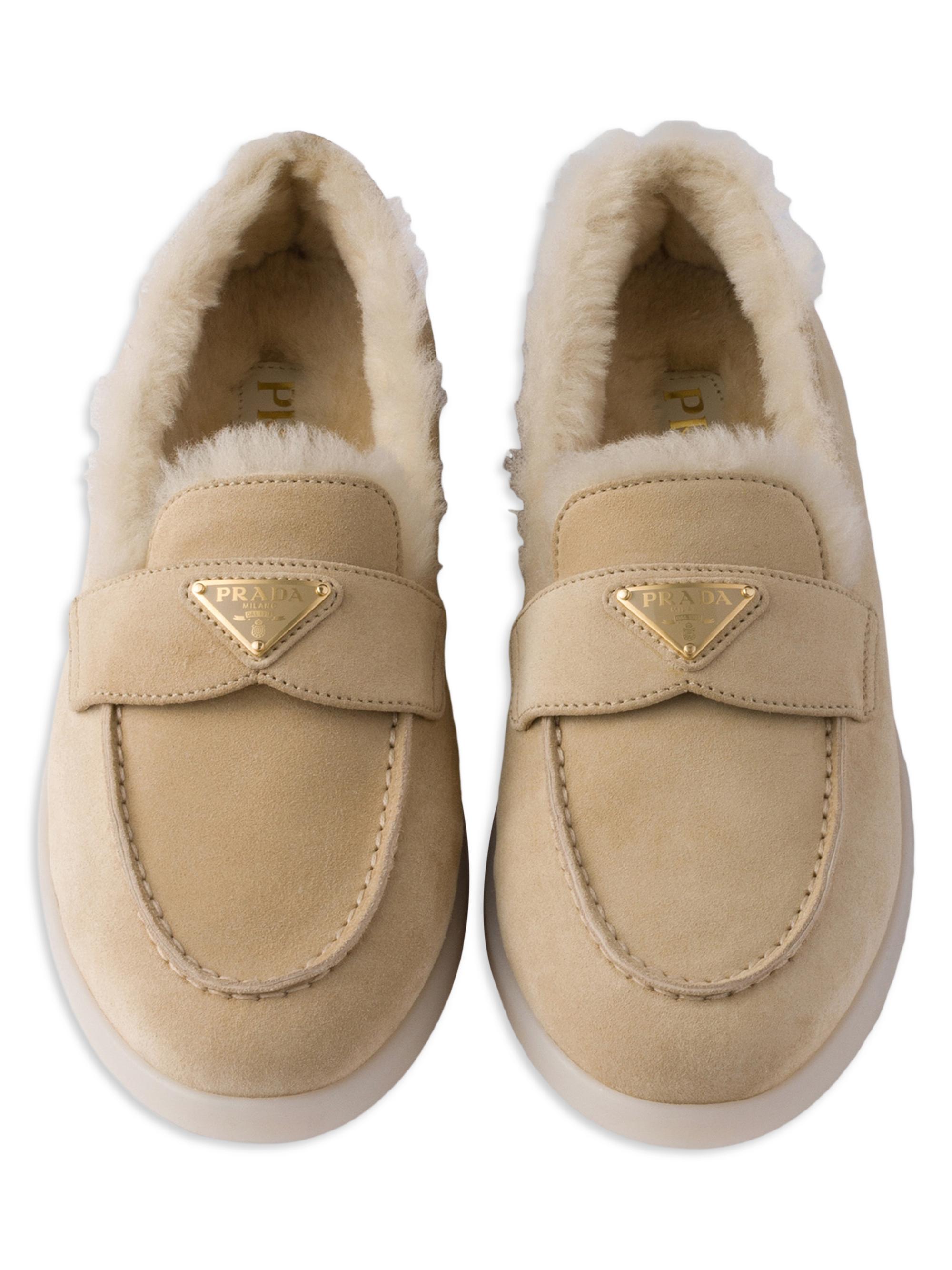 PRADA ベージュ ローファー・ヒール 約8cm ベージュ系 PRADA(プラダ) ローファー・オックスフォード(レディース