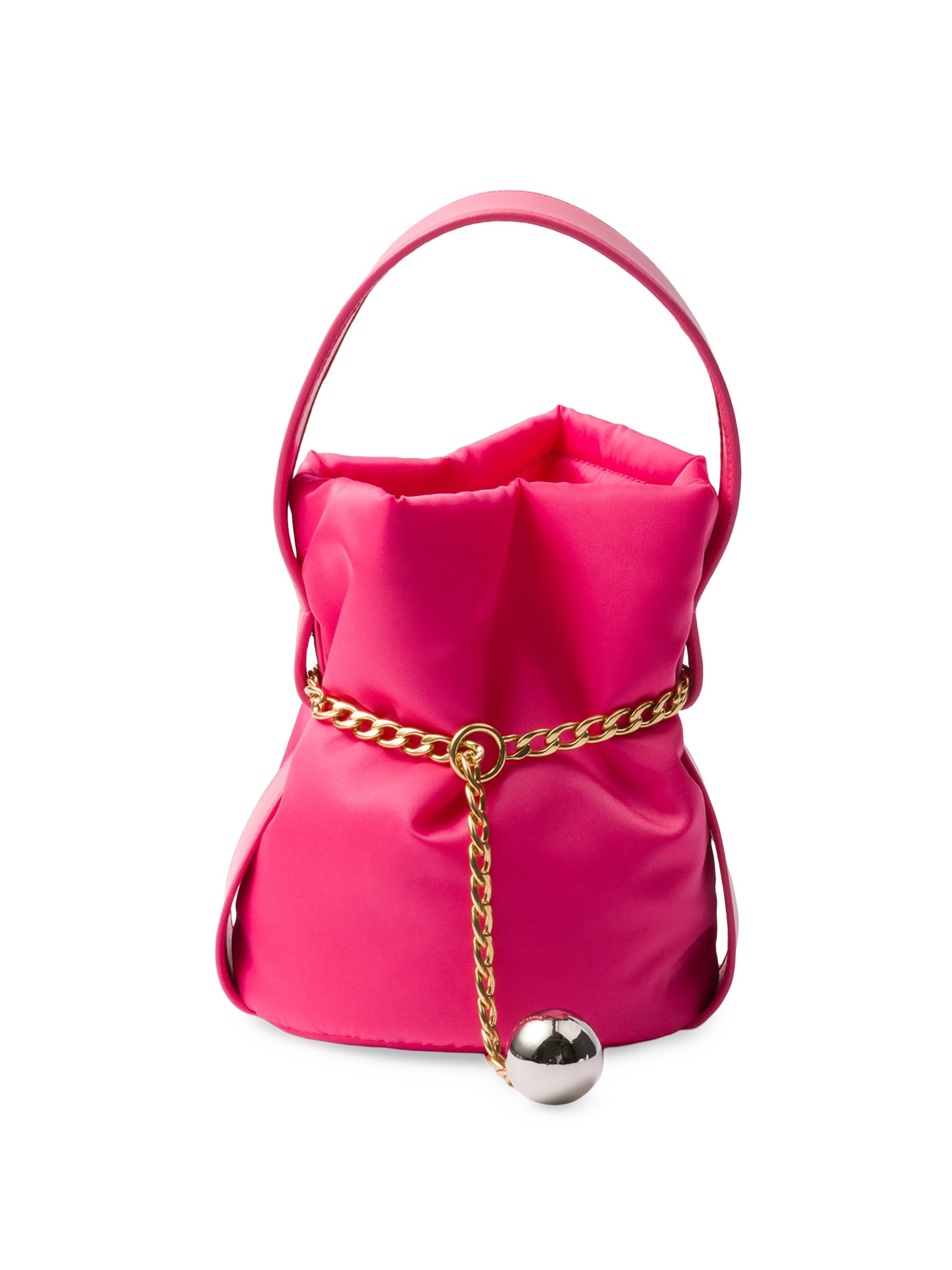 Prada Women's Petit Sac Noir Mini Re-Nylon and Nappa Leather Bucket Bag - Pink