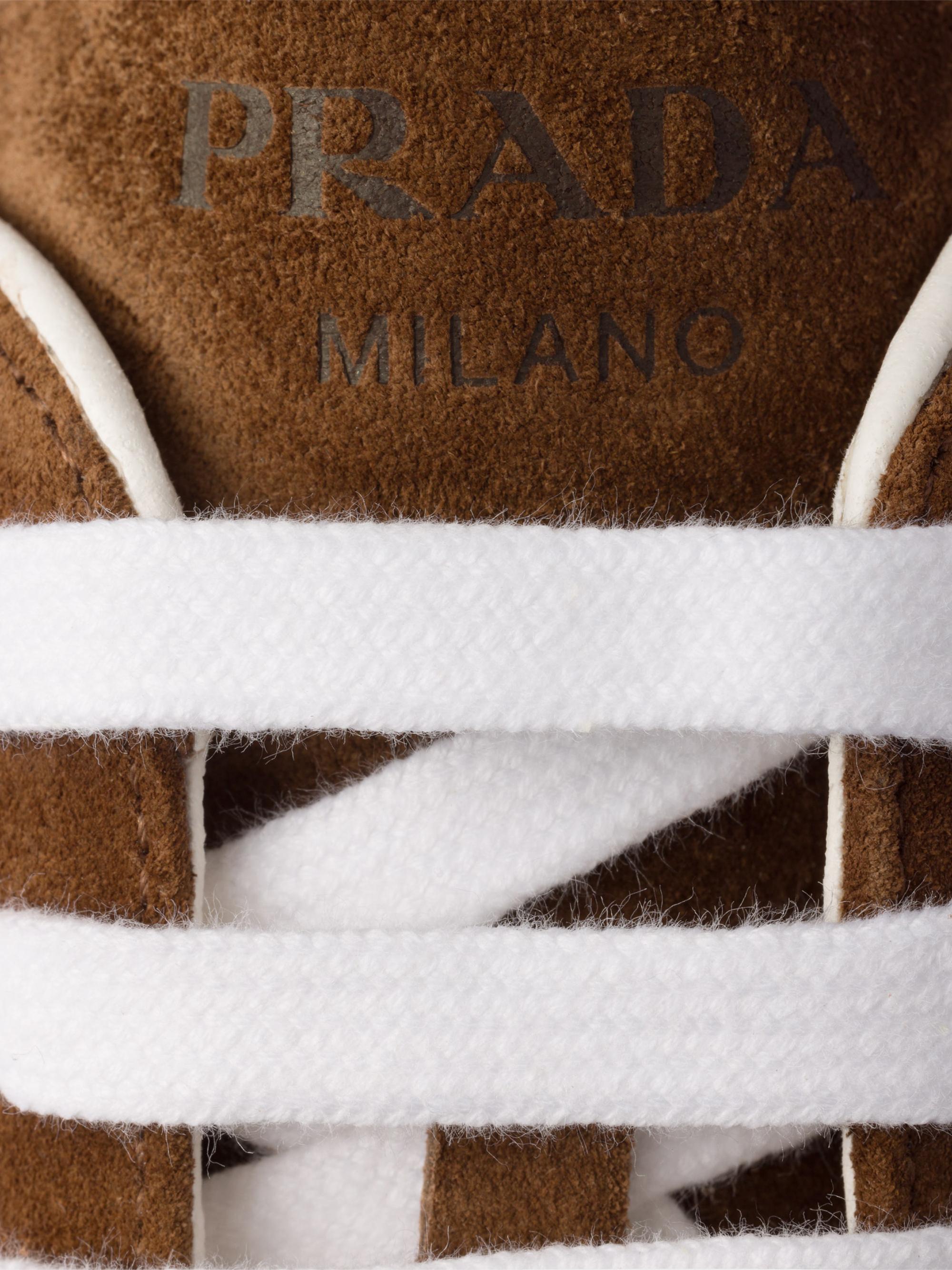 Prada Logo Suede Low-Top Sneakers | Saks Fifth Avenue